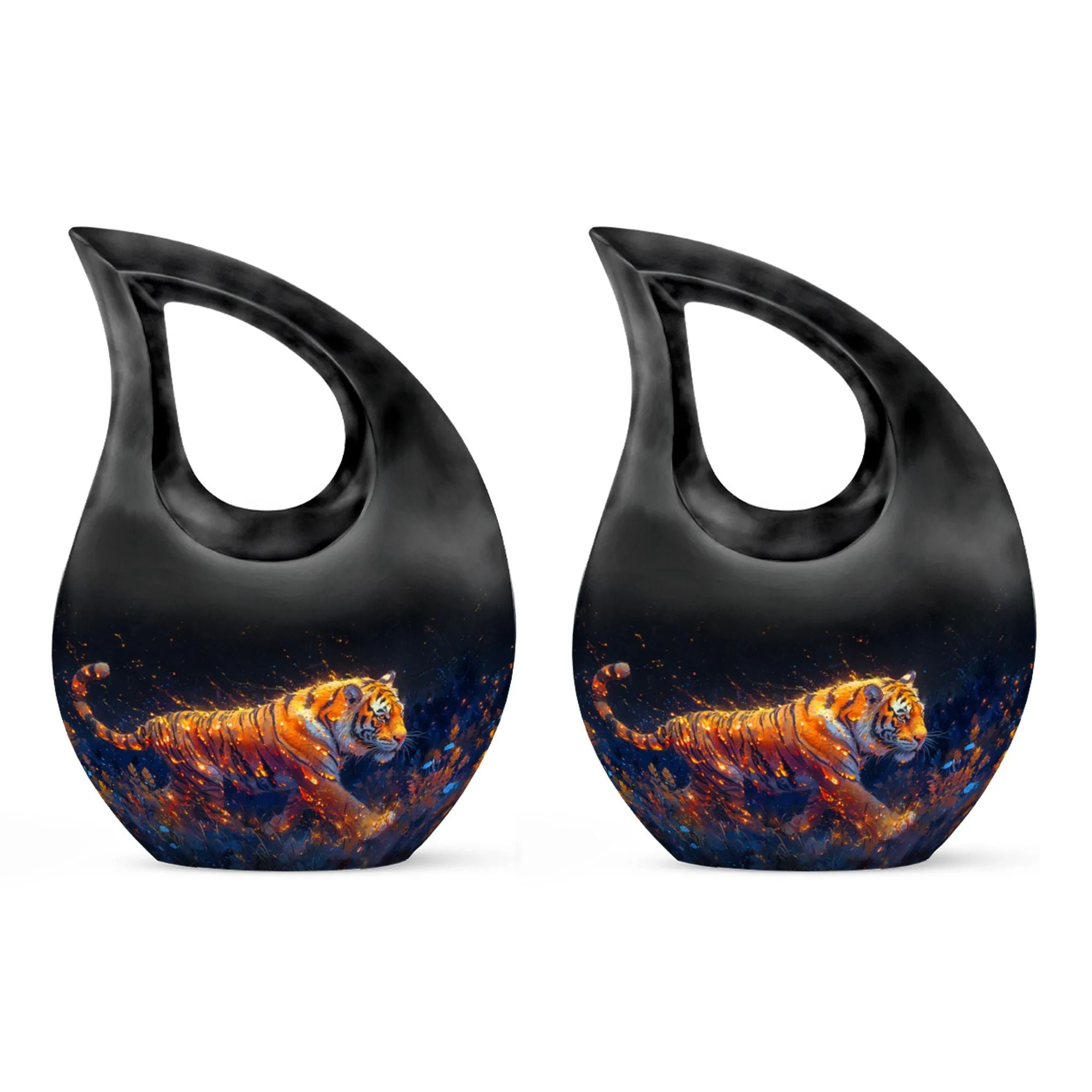 Fiery Floral Majesty Memorial Urn For Human Ashes