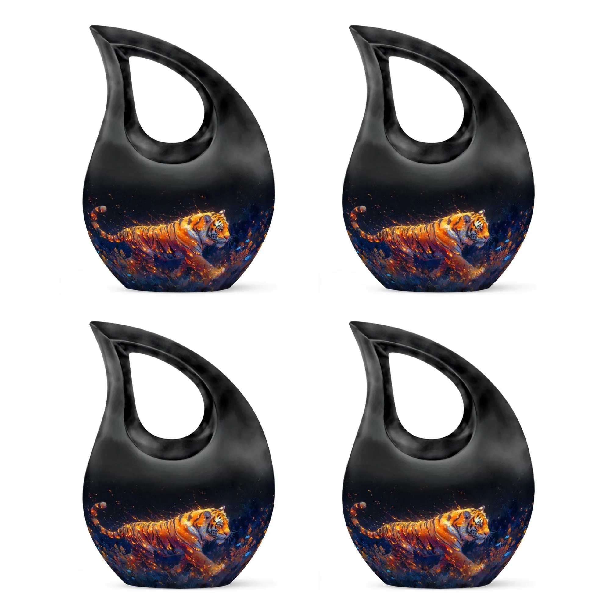 Fiery Floral Majesty Memorial Urn For Human Ashes