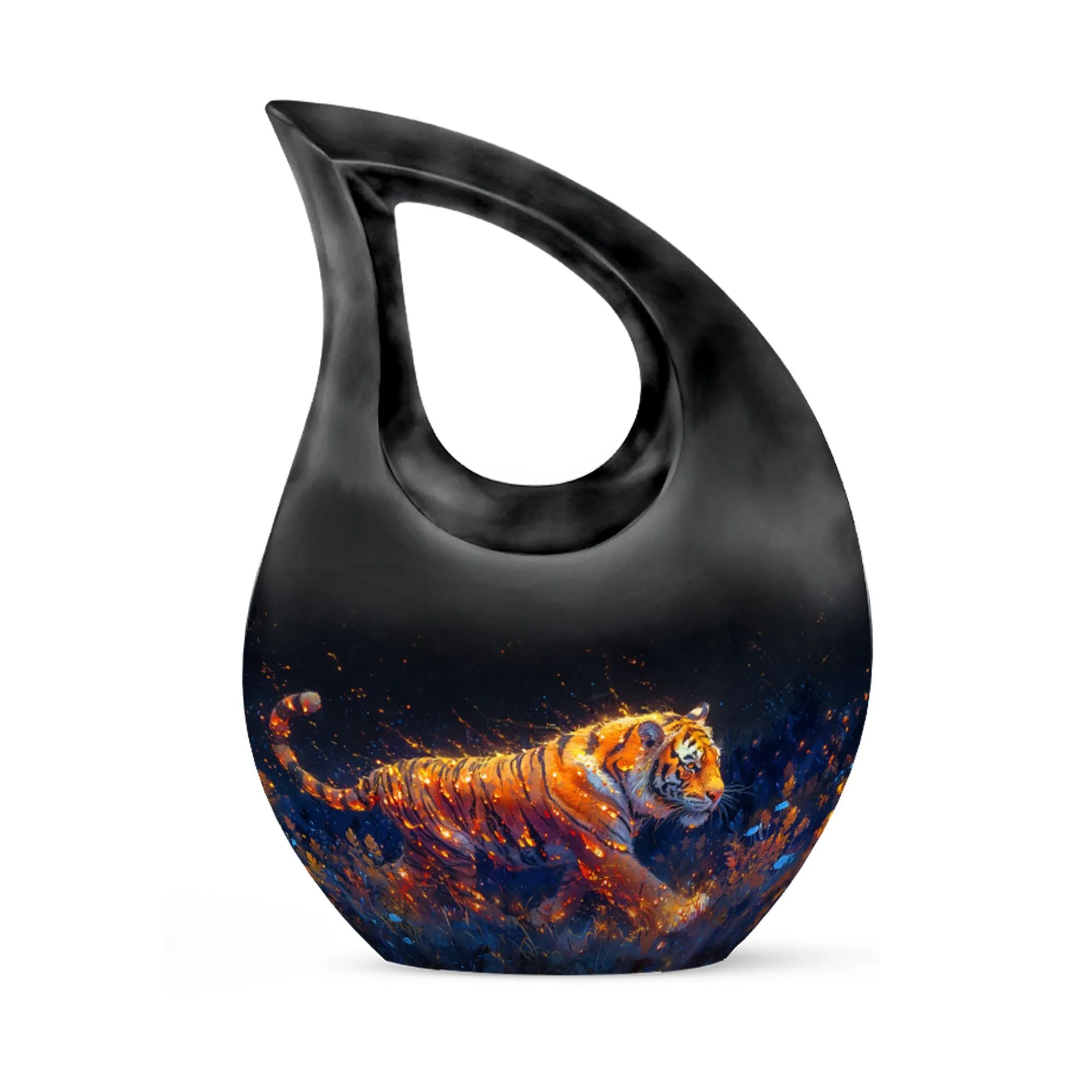 Fiery Floral Majesty Memorial Urn For Human Ashes