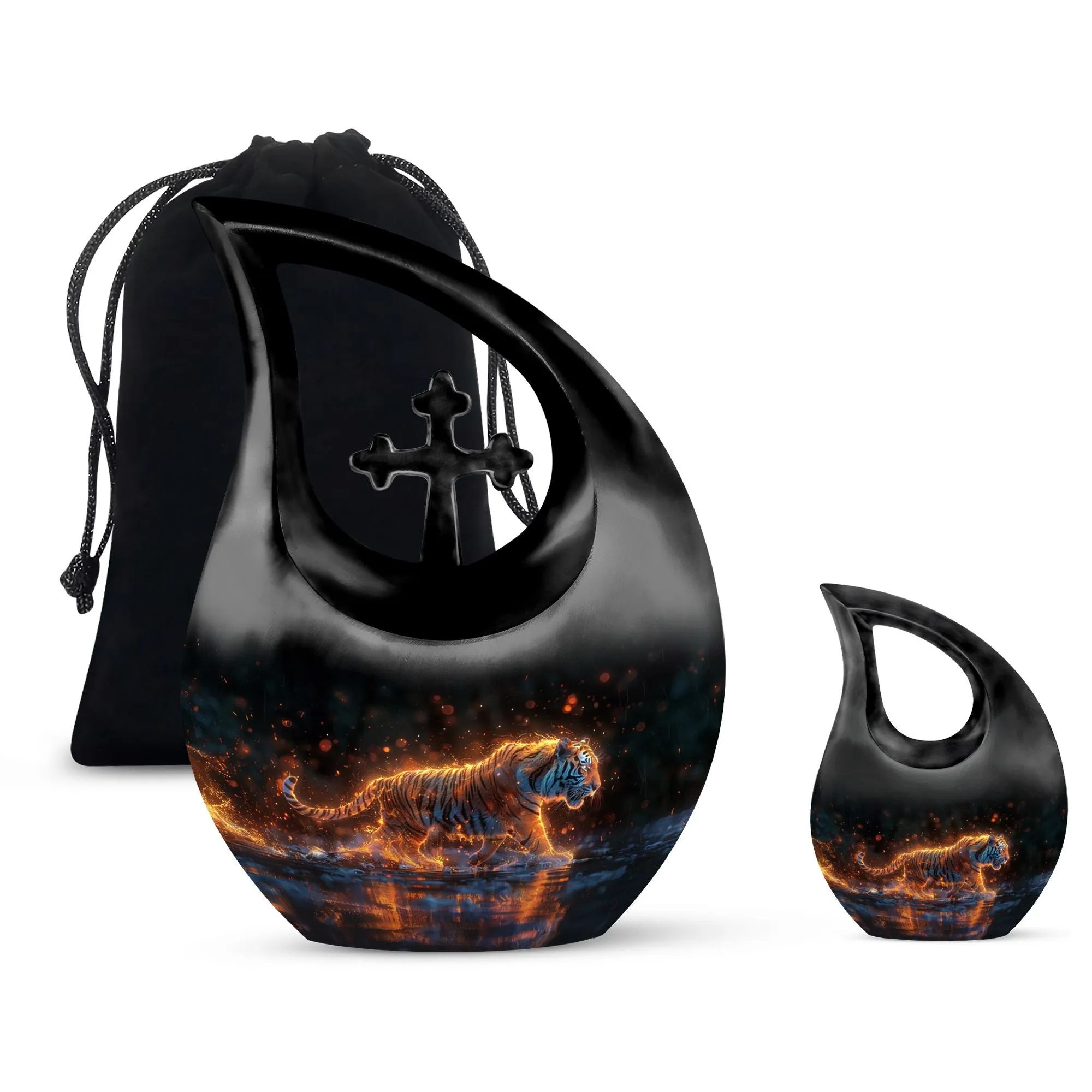Fiery Rain Stride Urn: Small Containers For Cremated Ashes