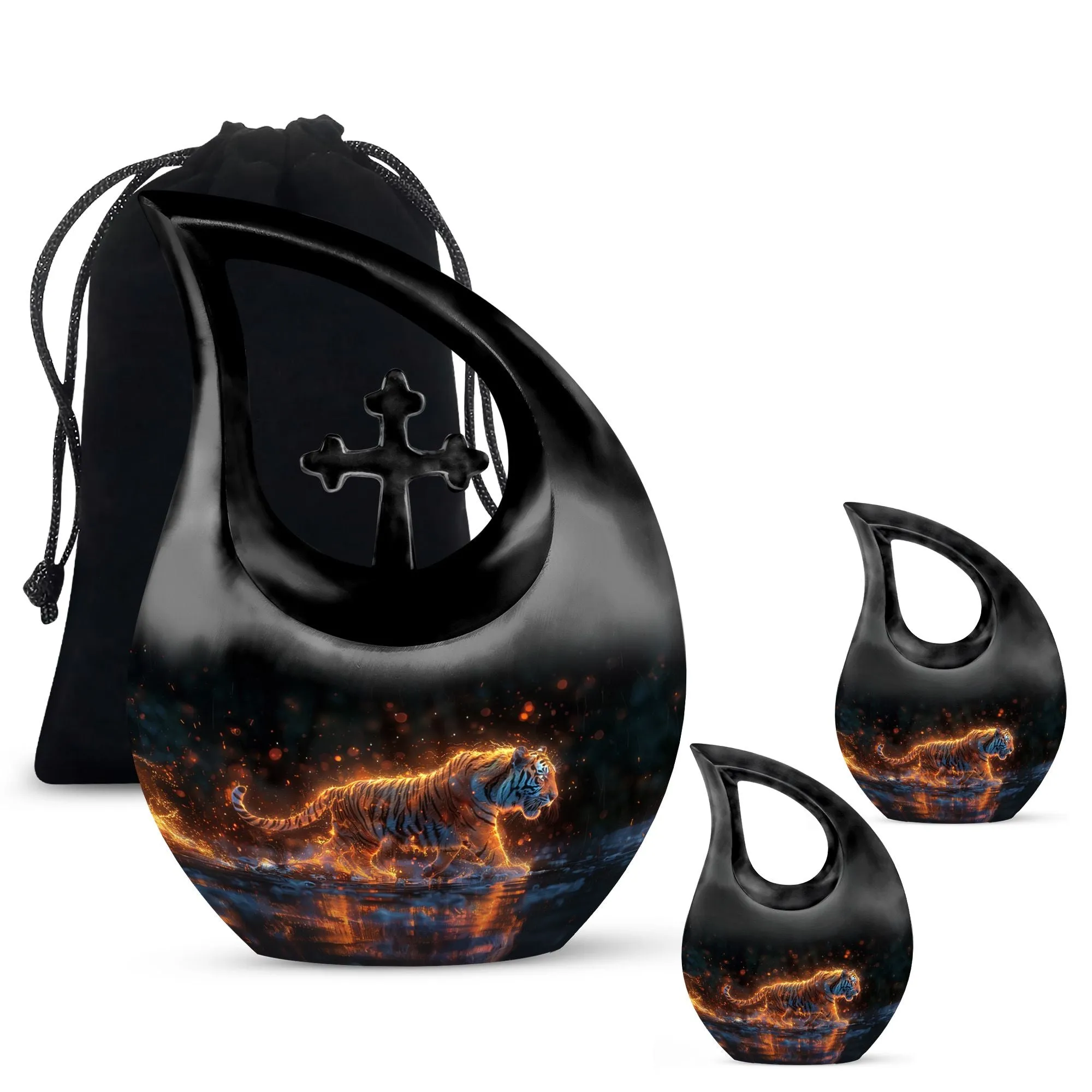 Fiery Rain Stride Urn: Small Containers For Cremated Ashes