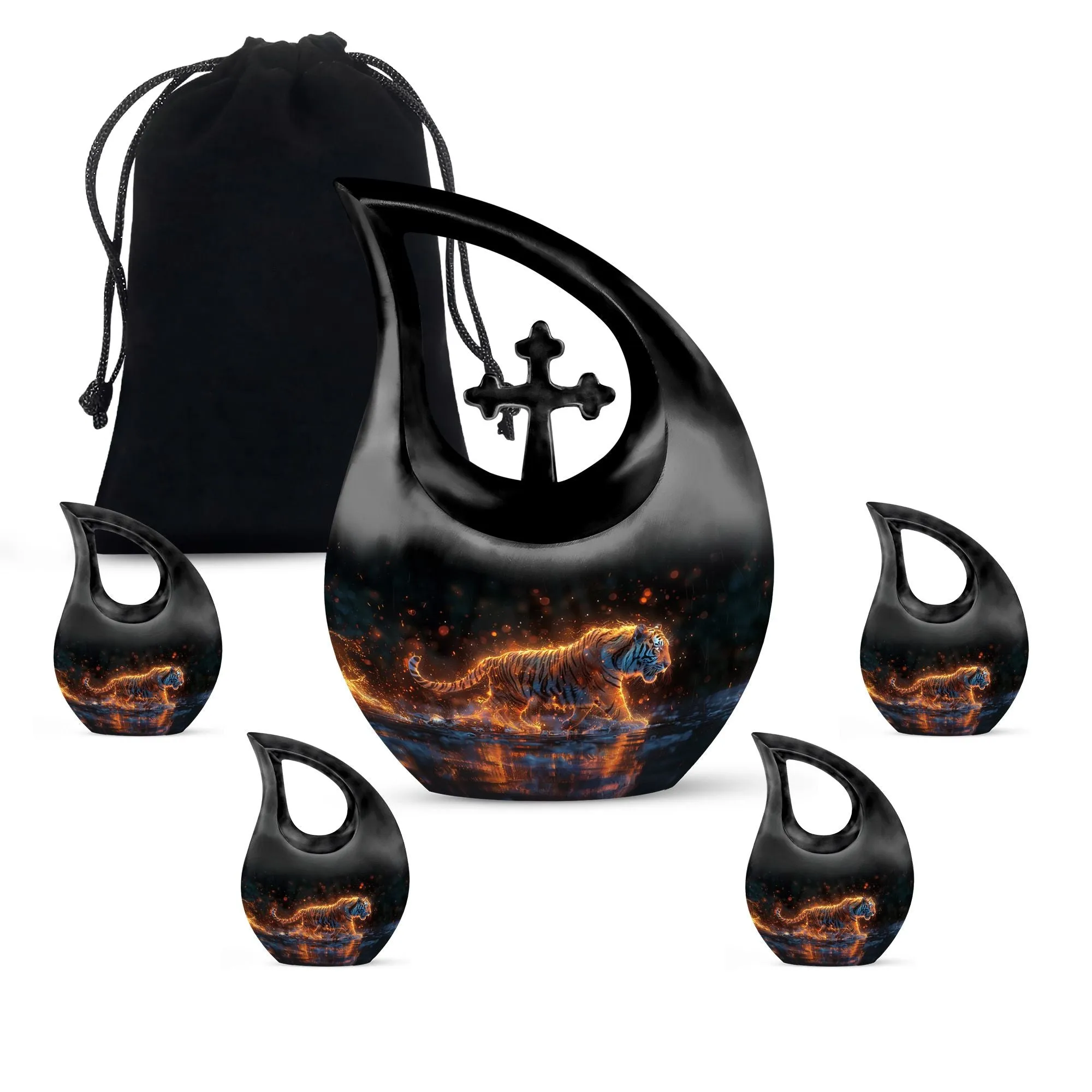 Fiery Rain Stride Urn: Small Containers For Cremated Ashes
