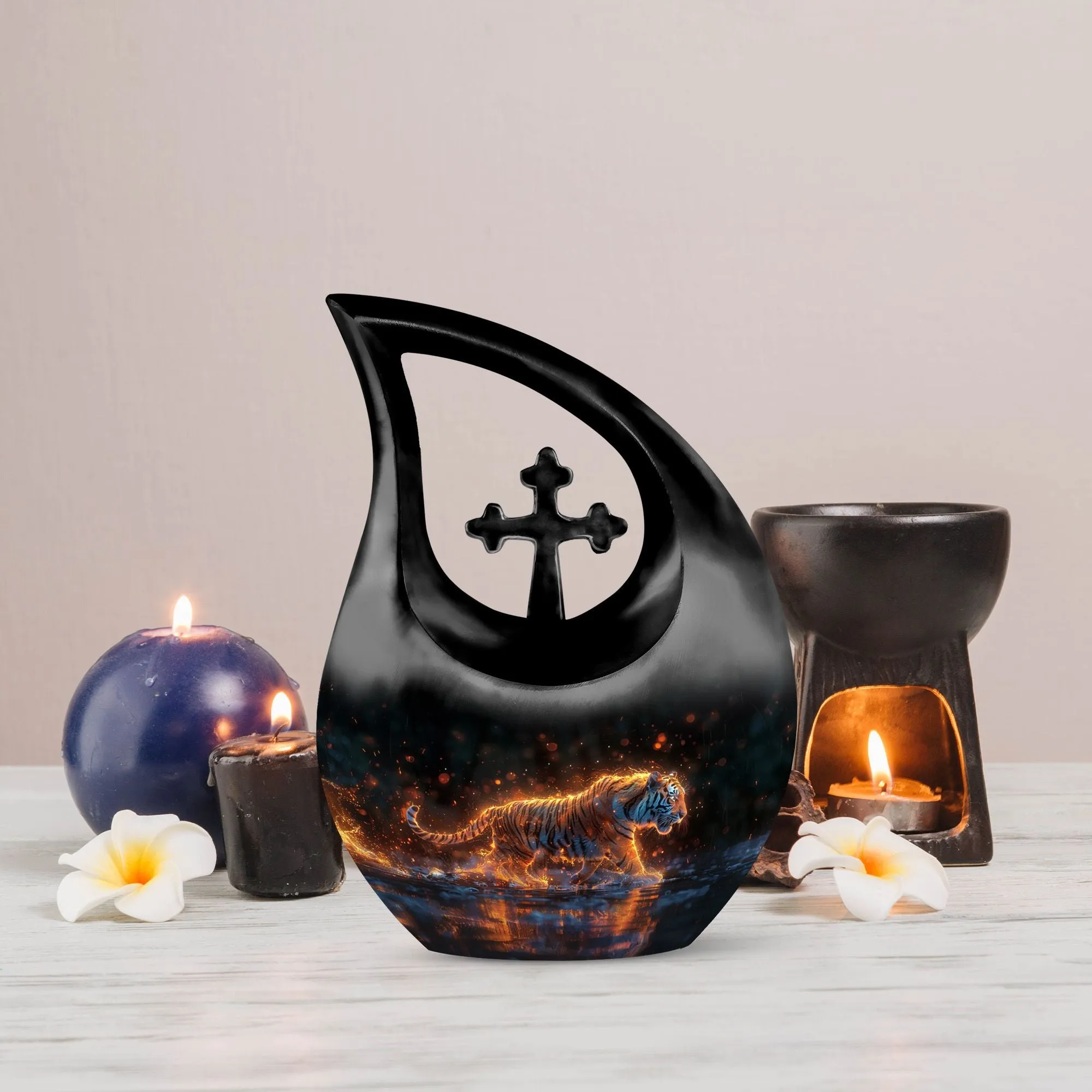 Fiery Rain Stride Urn: Small Containers For Cremated Ashes
