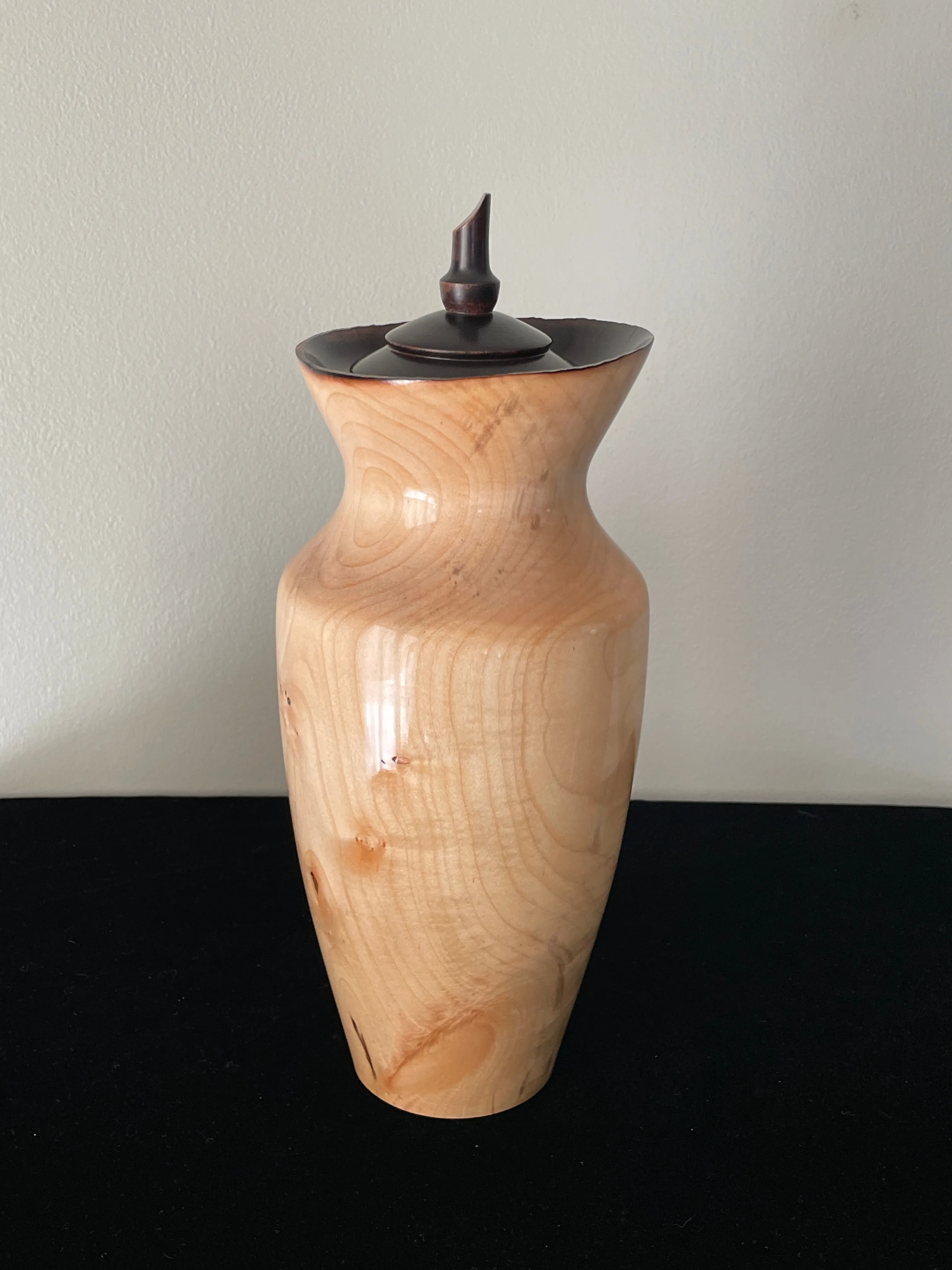 Figured Live Edge Maple Turned Pet Urn