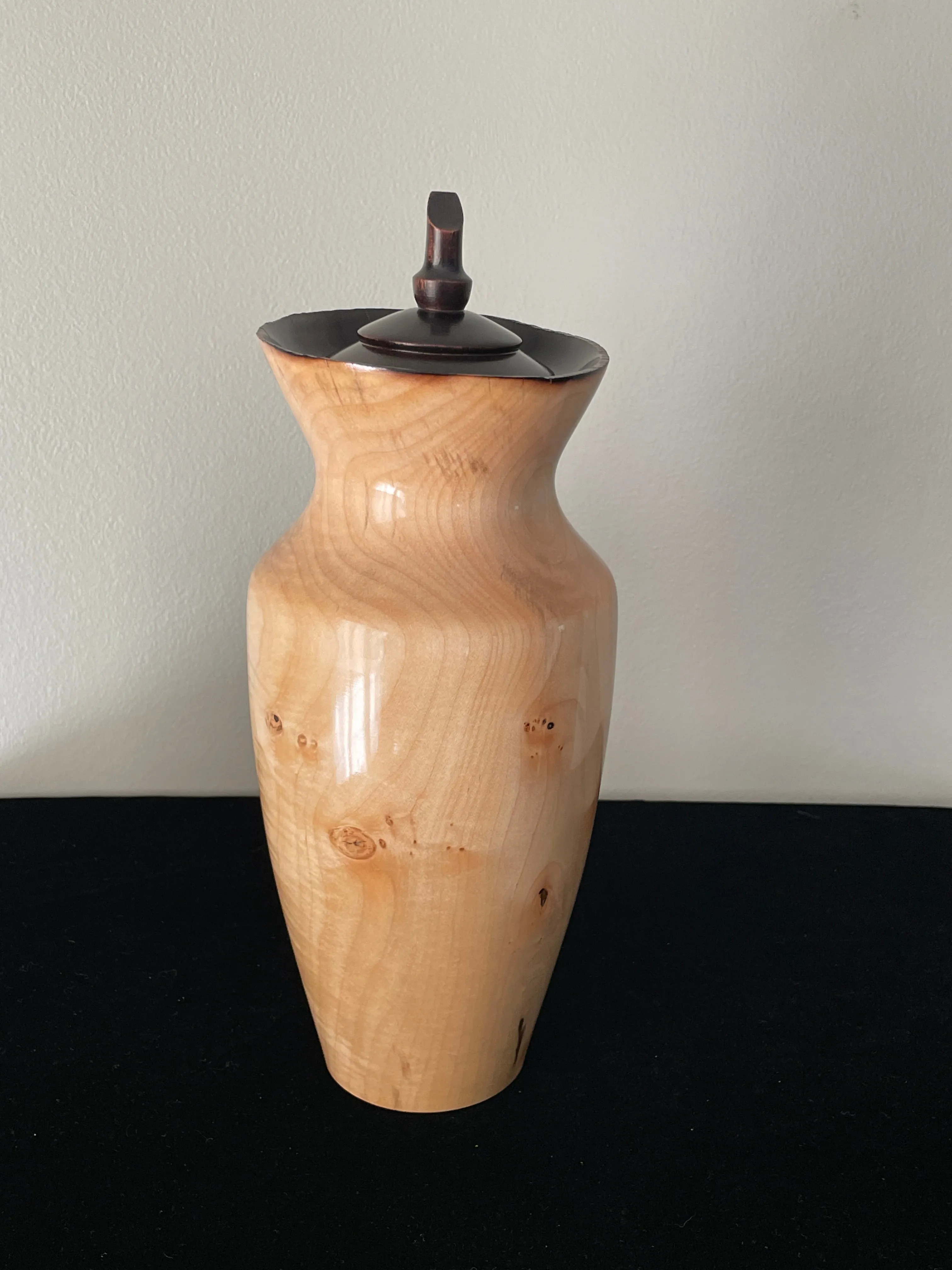 Figured Live Edge Maple Turned Pet Urn