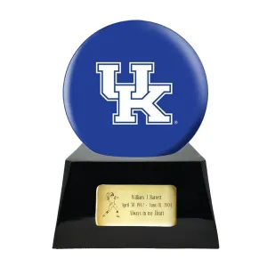Football Cremation Urn with Optional Kentucky Wildcats Ball Decor and Custom Metal Plaque