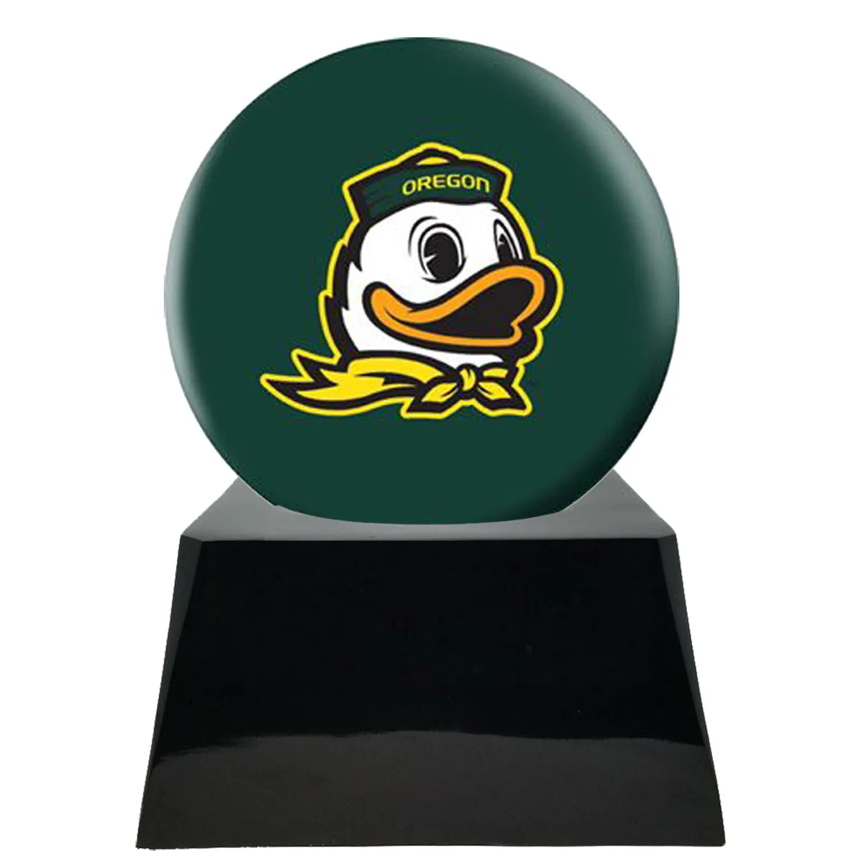 Football Cremation Urn with Optional Oregon Ducks Ball Decor and Custom Metal Plaque