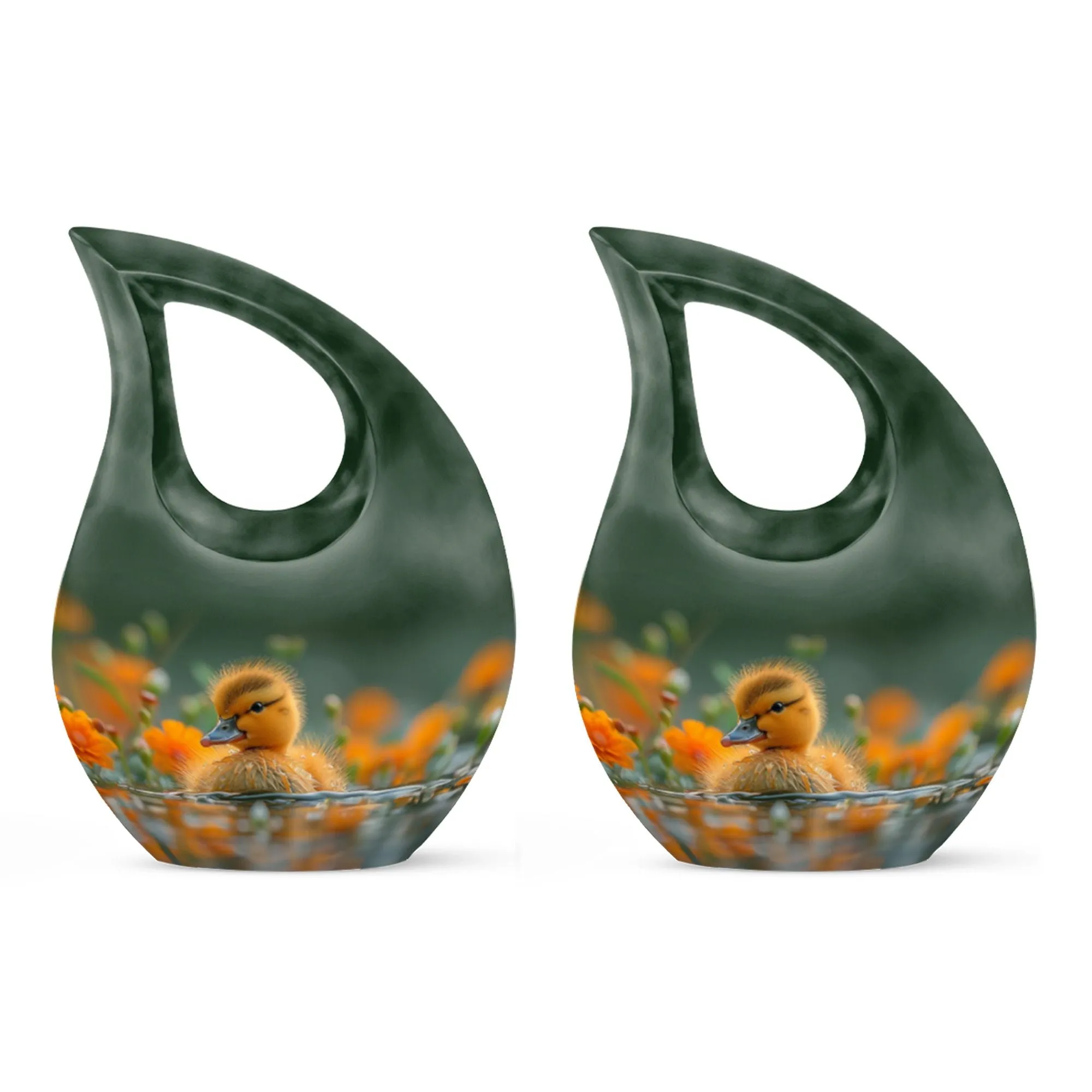 Golden Blossom Duckling Memorial Urn For Human Ashes