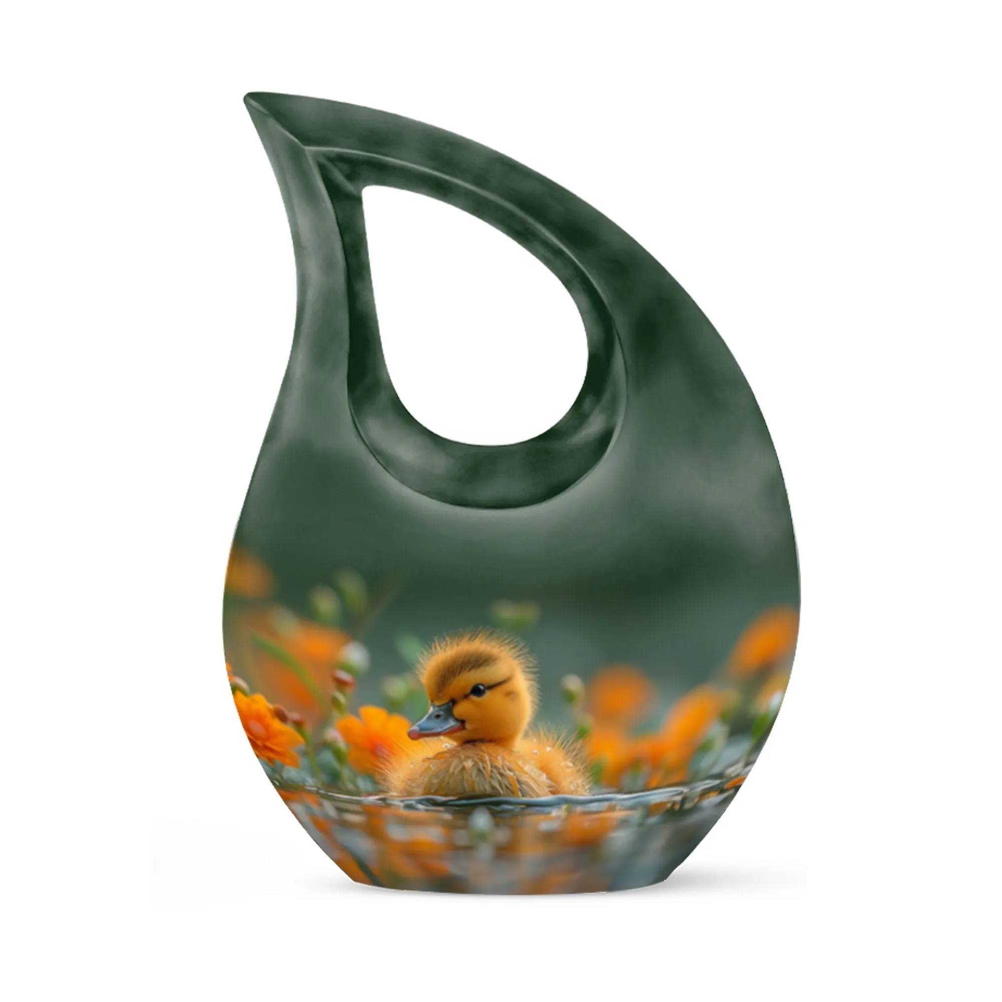 Golden Blossom Duckling Memorial Urn For Human Ashes