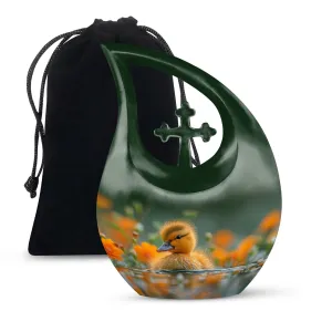 Golden Blossom Duckling Memorial Urn For Human Ashes