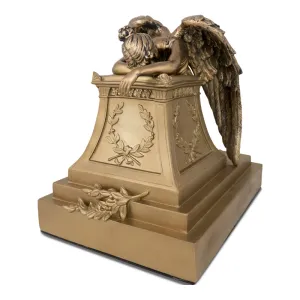 Golden Bronze Weeping Angel Urn in Large