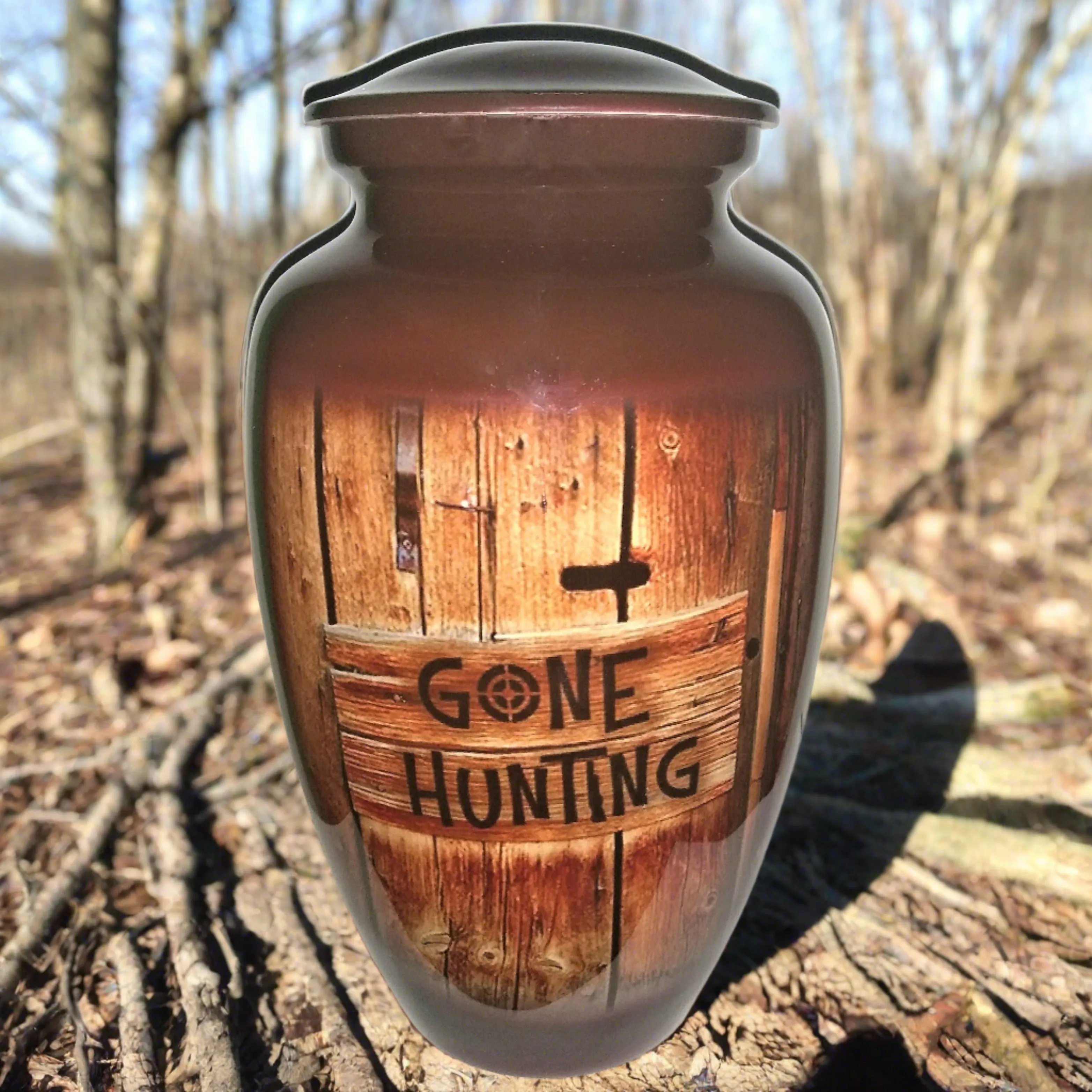 Gone Hunting, Cremation Urn |  A great cremation Urn for a Hunter