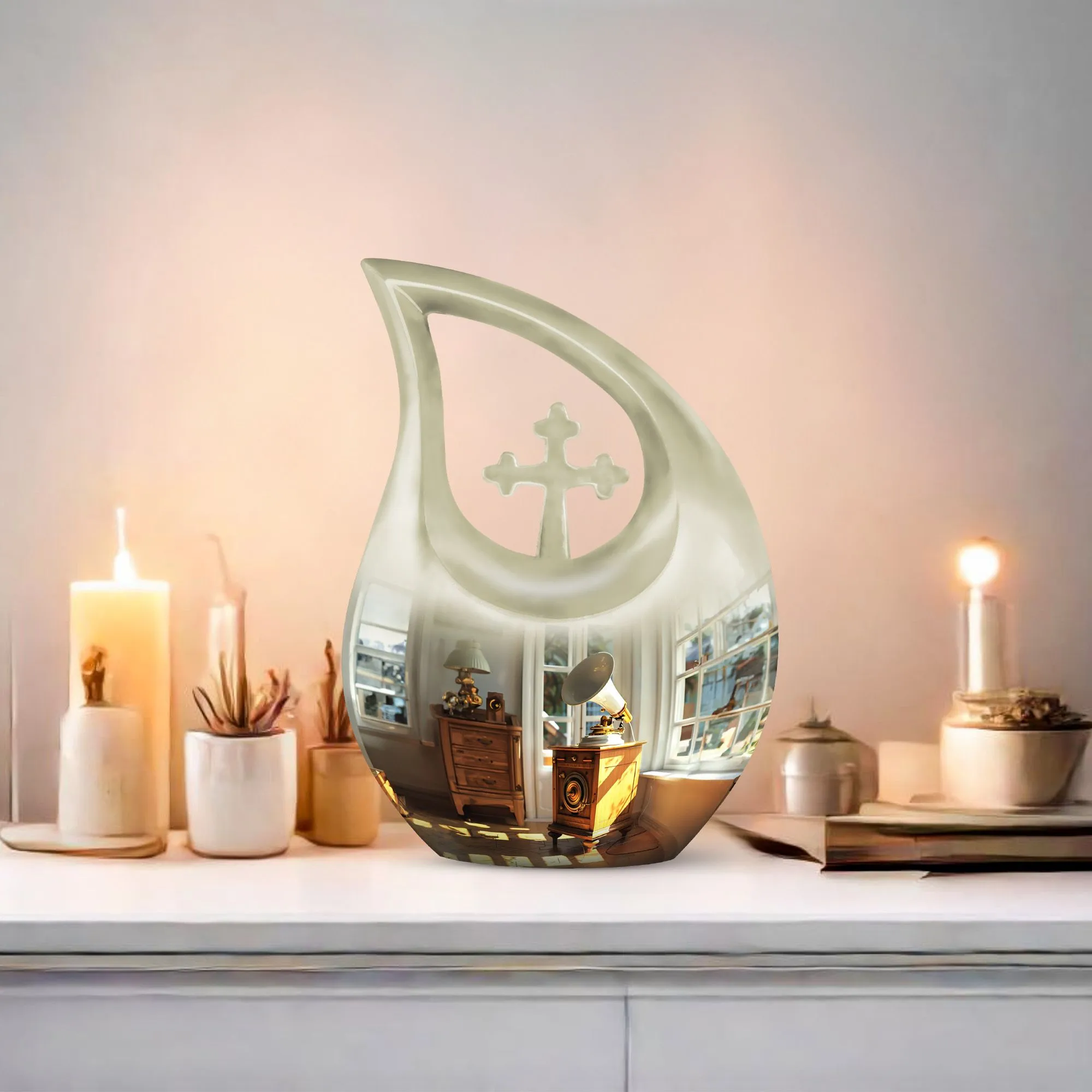 Gramophone Urn Harmony Small Memorial Tribute Companion Size