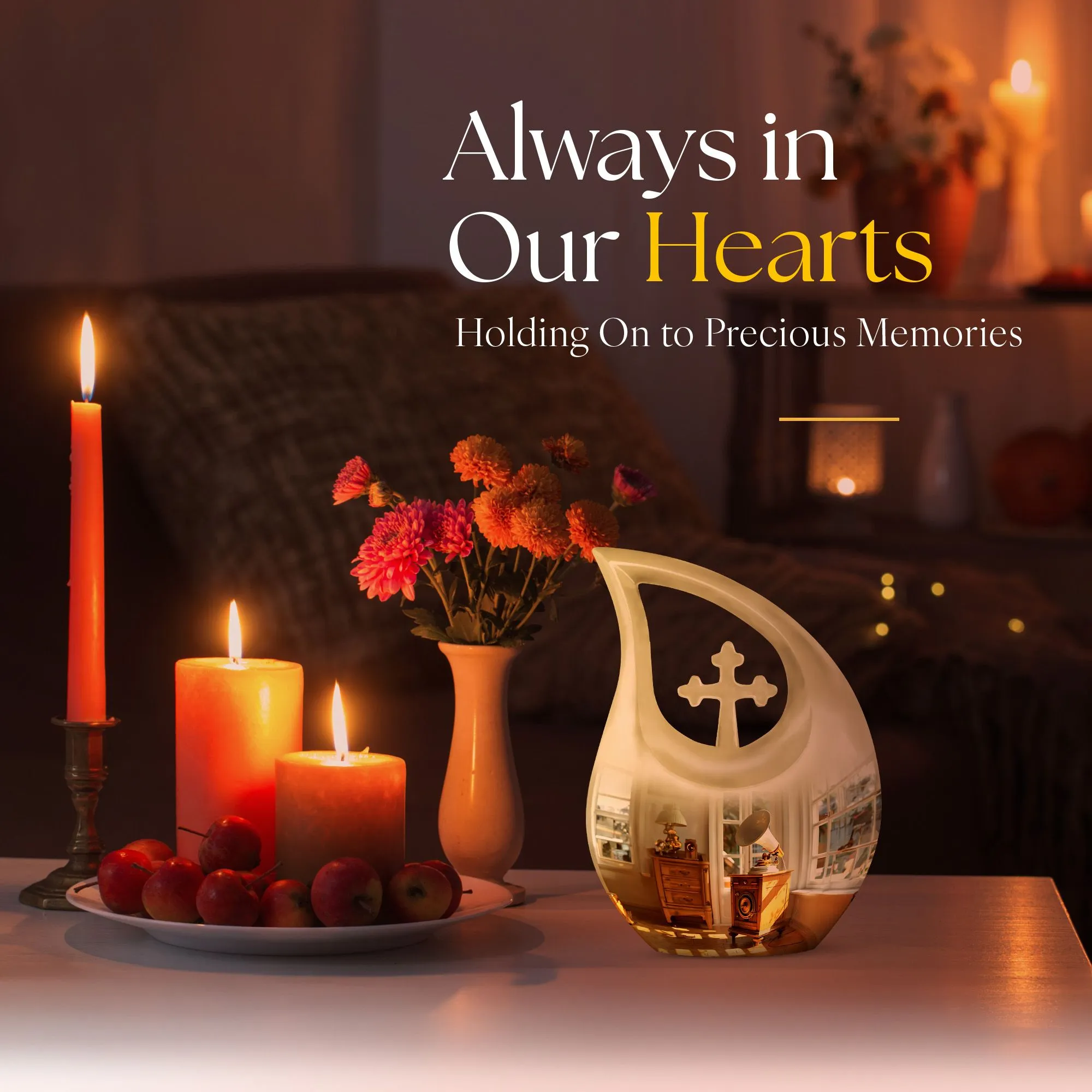 Gramophone Urn Harmony Small Memorial Tribute Companion Size