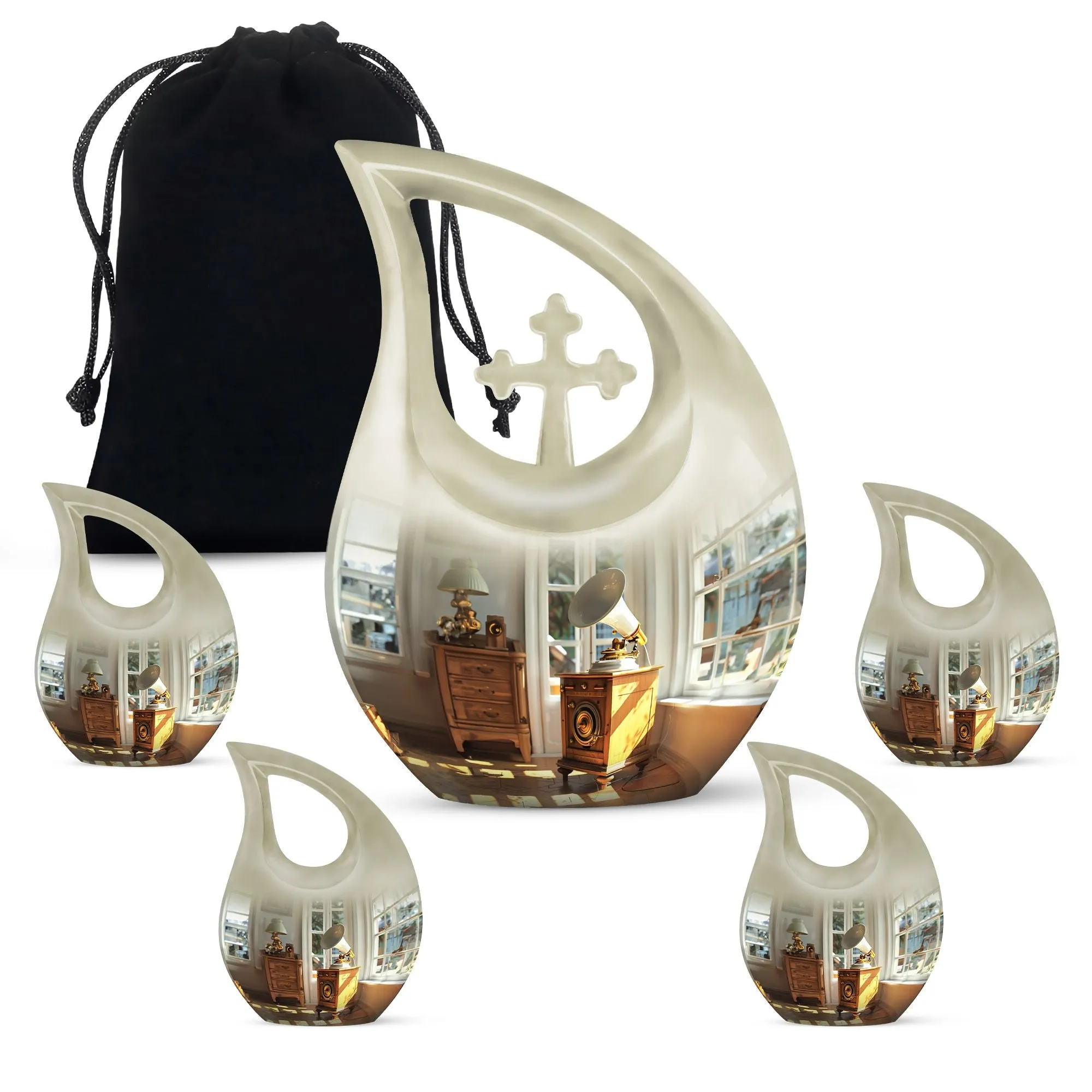 Gramophone Urn Harmony Small Memorial Tribute Companion Size