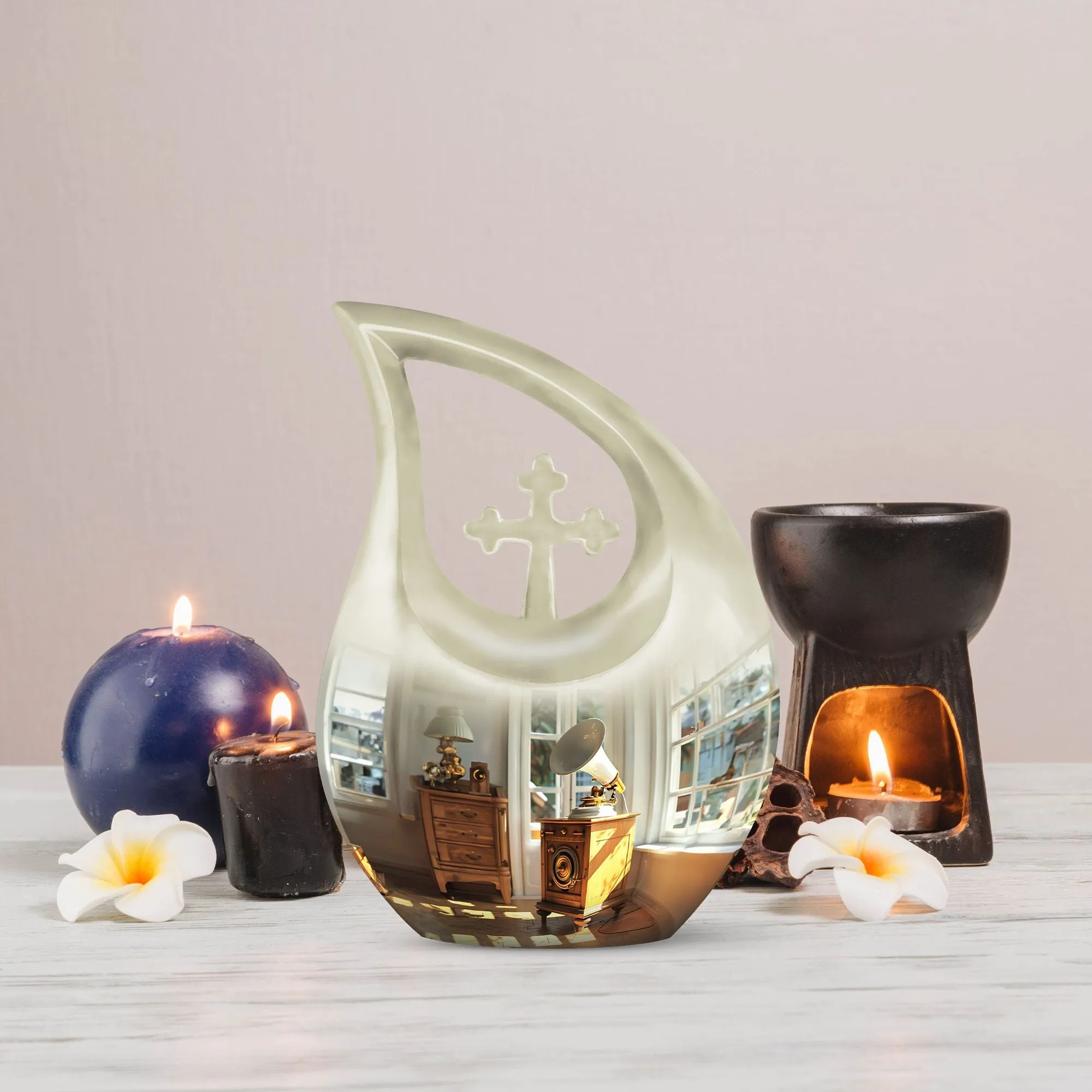 Gramophone Urn Harmony Small Memorial Tribute Companion Size