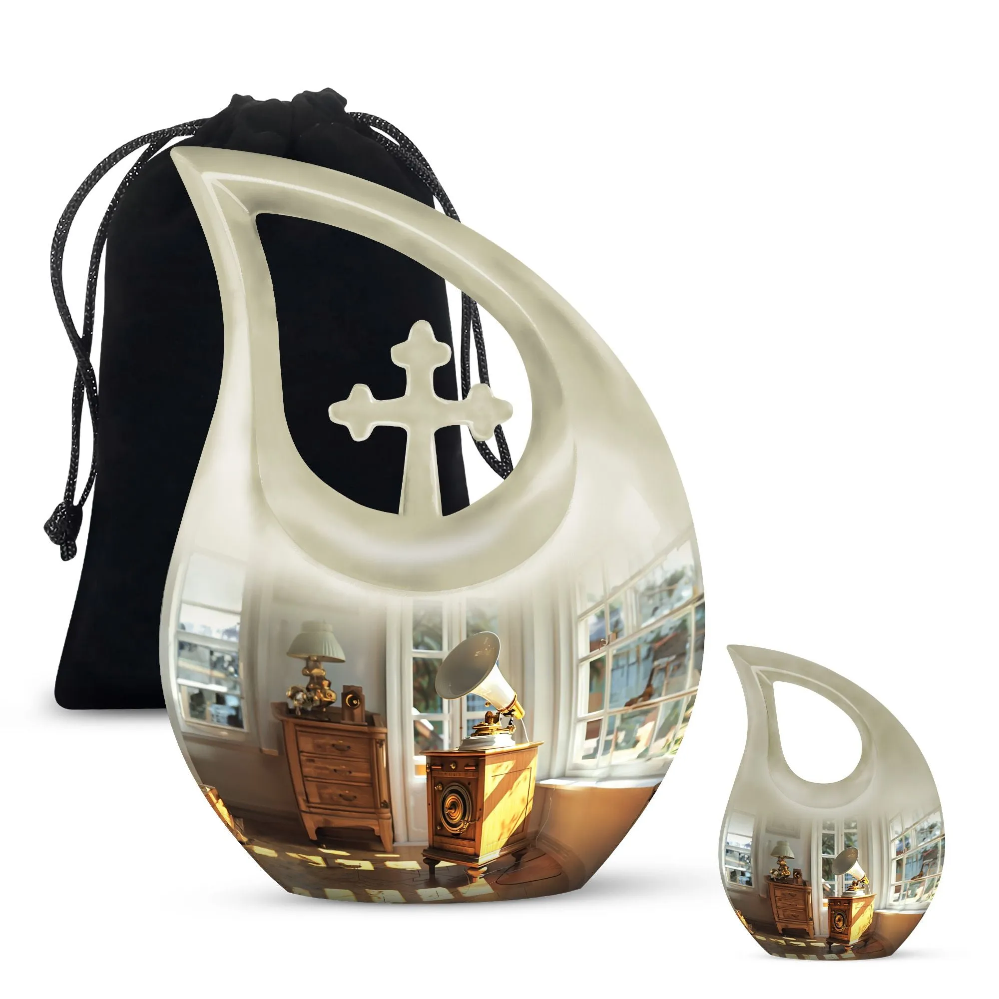 Gramophone Urn Harmony Small Memorial Tribute Companion Size