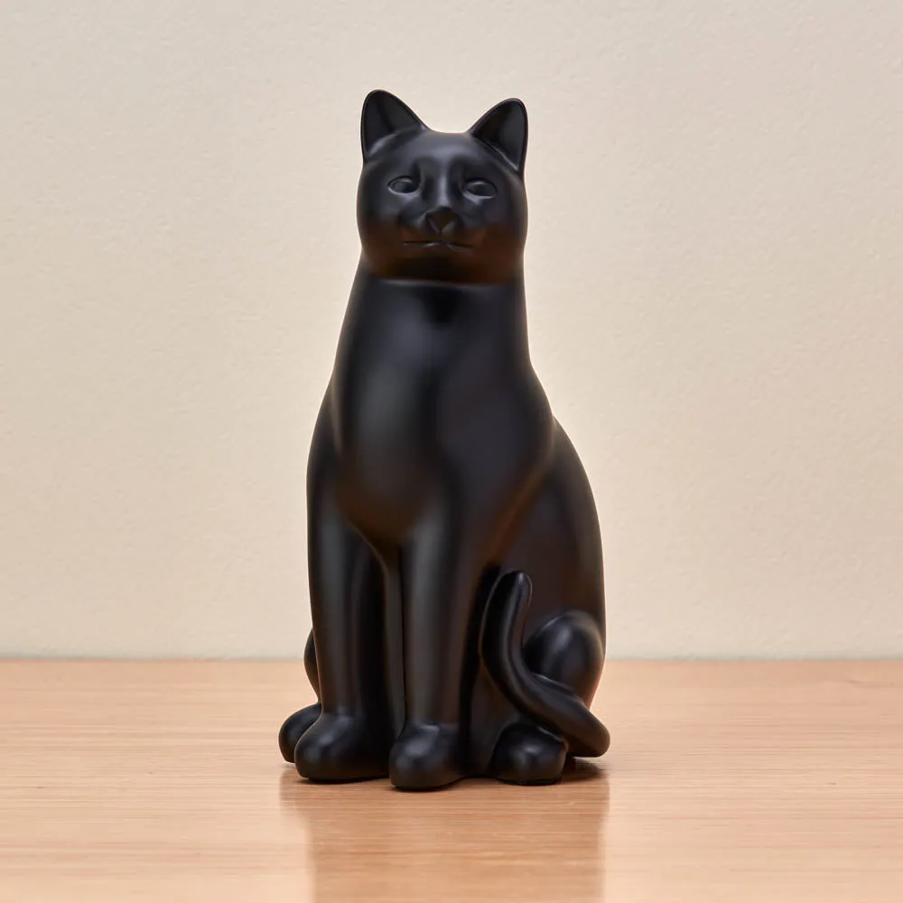 Grand Cat Cremation Urn In Black