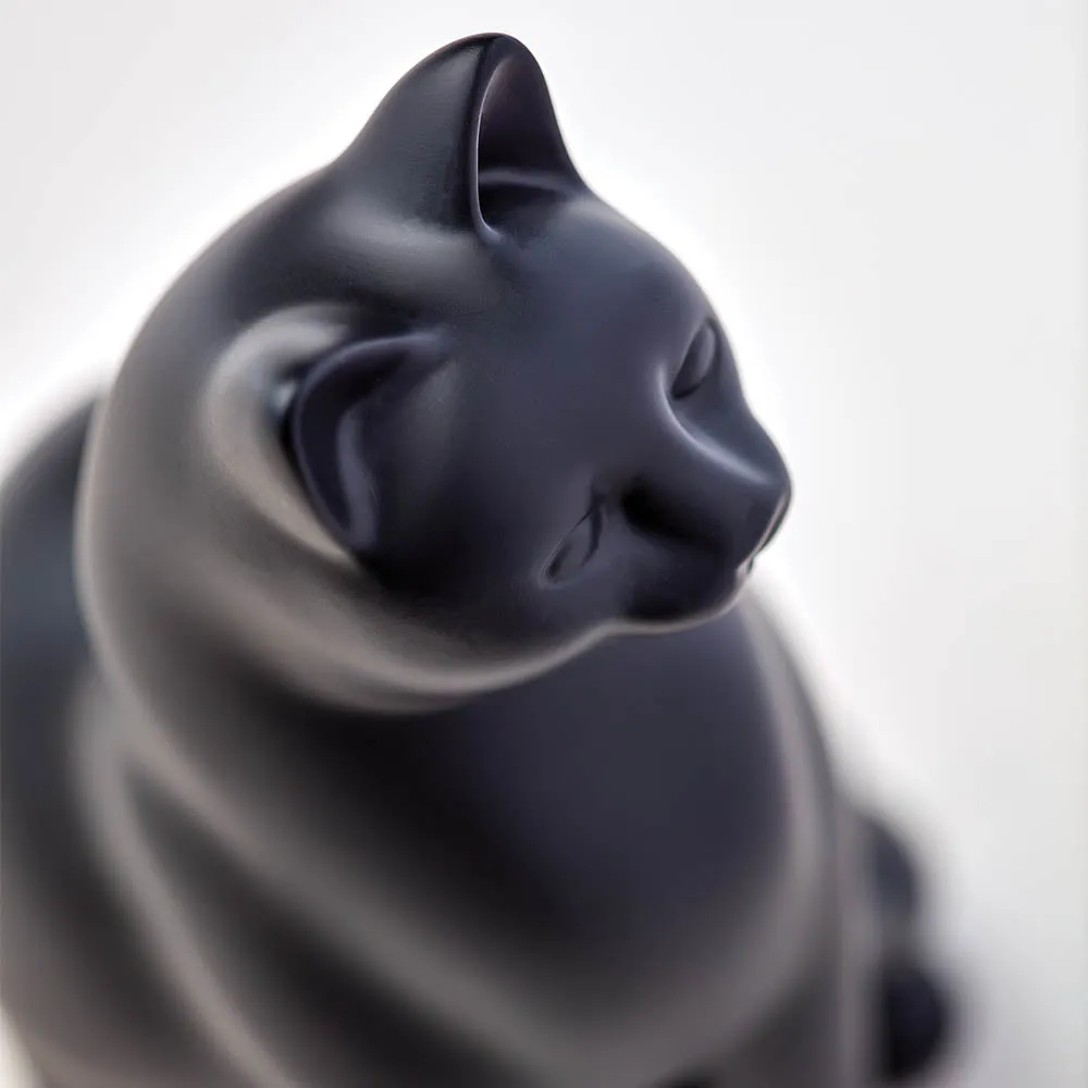 Grand Cat Cremation Urn In Black