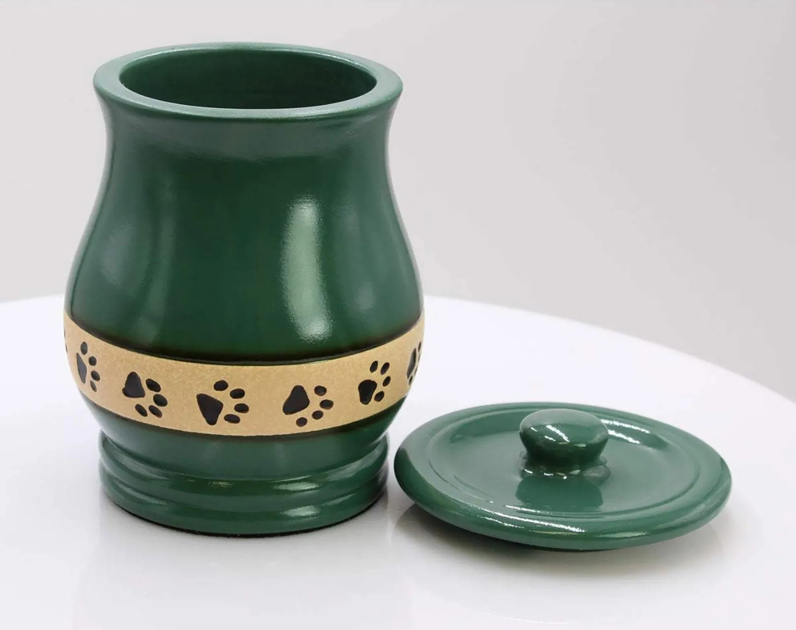 Green Friendship Paw Pet Urn in Extra Small