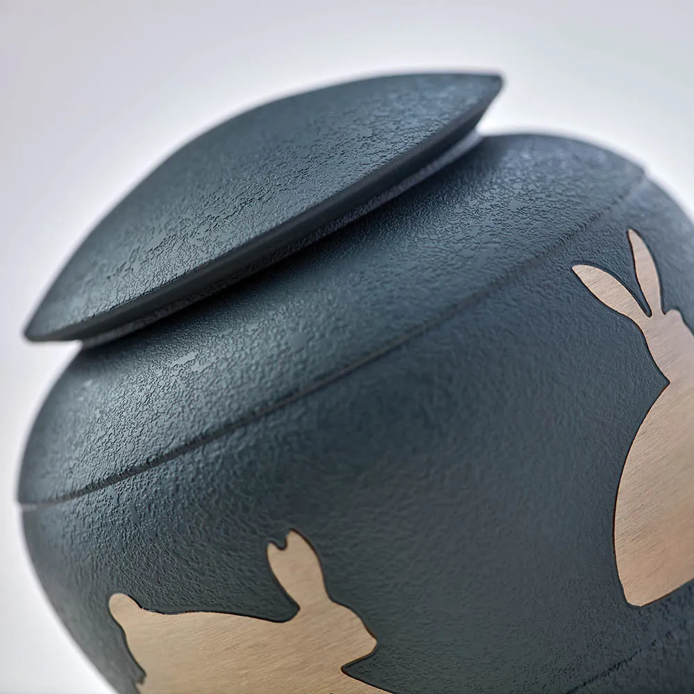 Grey Hopping Rabbit Cremation Urn