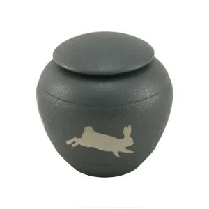 Grey Hopping Rabbit Cremation Urn