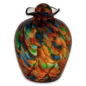 Hand Blown Glass Cremation Urn for Adults in Bella Autumn