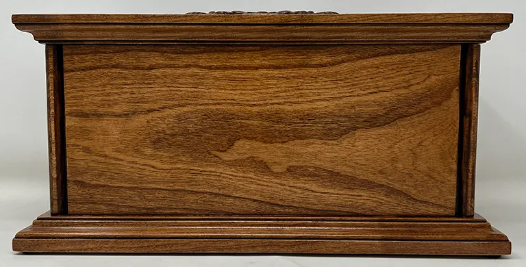 Hand-Carved Cremation Urn with Deer Mountain Scene
