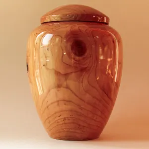 Hand Turned Pure Cherry Wood Companion Urn