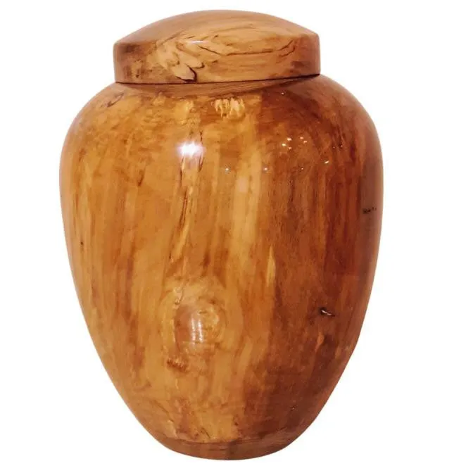Hand Turned Pure Maple Wood Cremation Urn