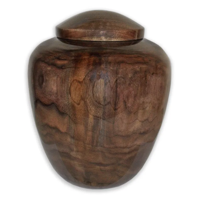 Hand Turned Pure Walnut Wood Companion Urn