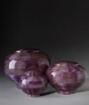 Hand Turned Rounded Purple Poplar Wood Cremation Urn