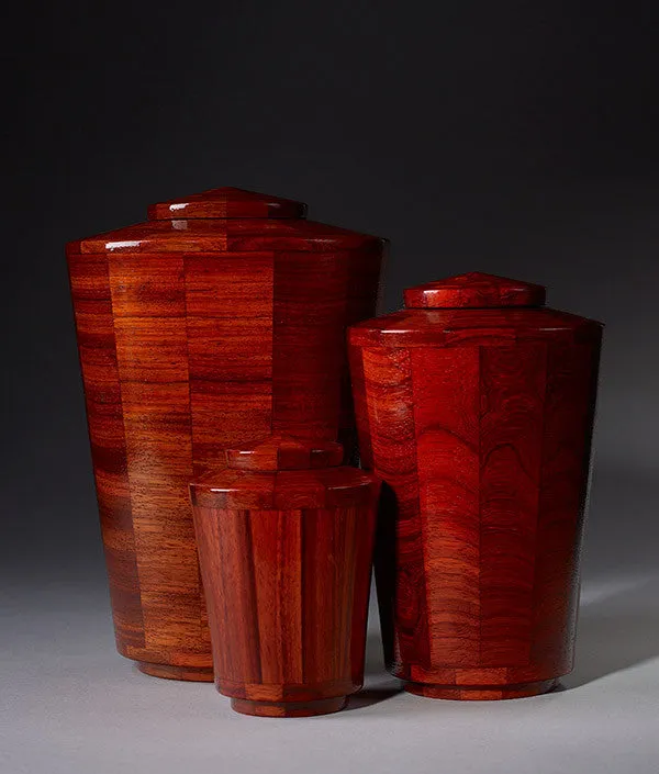 Hand Turned Wood Urn in Padauk