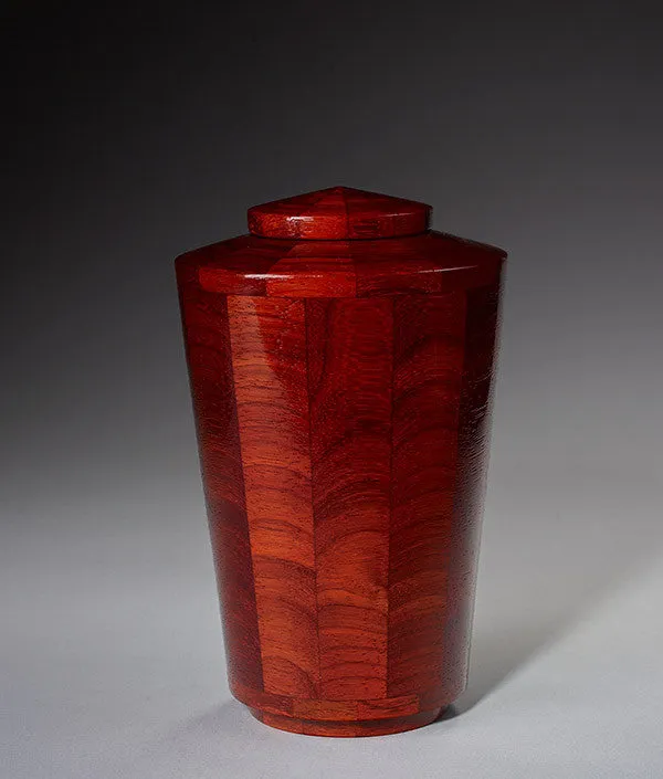 Hand Turned Wood Urn in Padauk
