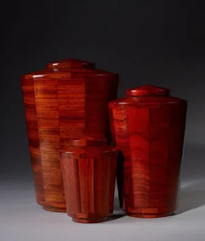 Hand Turned Wood Urn in Padauk