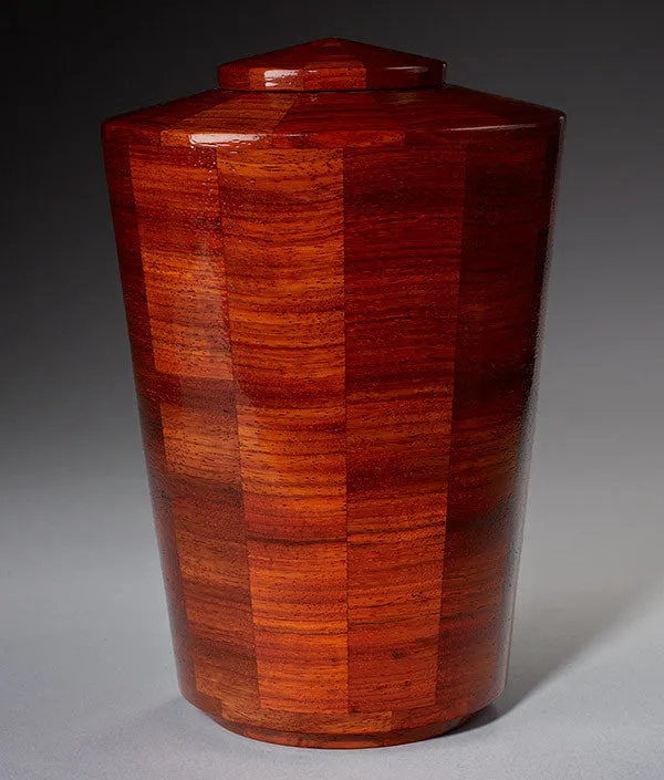 Hand Turned Wood Urn in Padauk