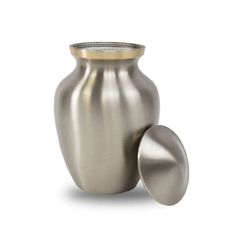 Handsome Pewter Pet Urn In Extra Small