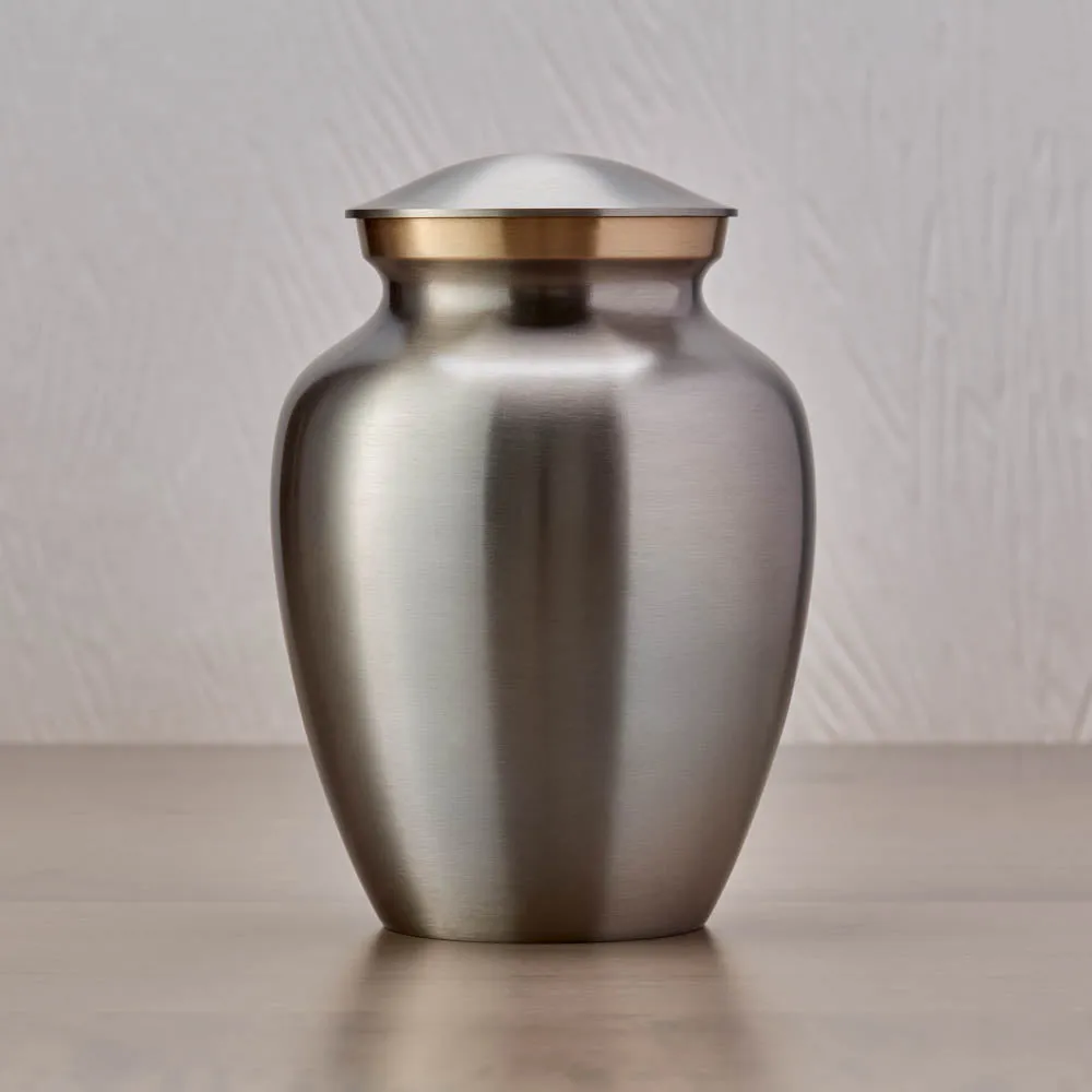 Handsome Pewter Pet Urn In Extra Small