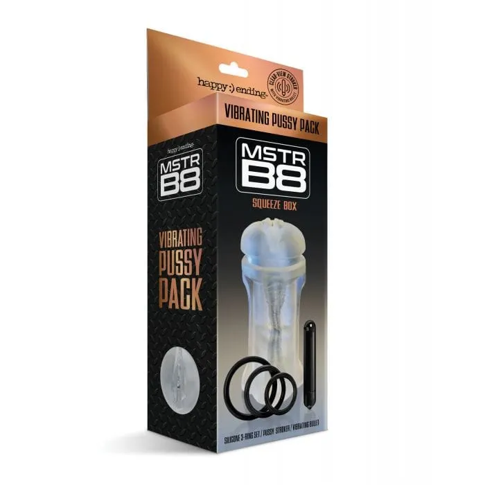 Happy Ending - MSTR B8 Squeeze Box Vibrating Pussy Masturbator Pack Kit of 5 (Clear)
