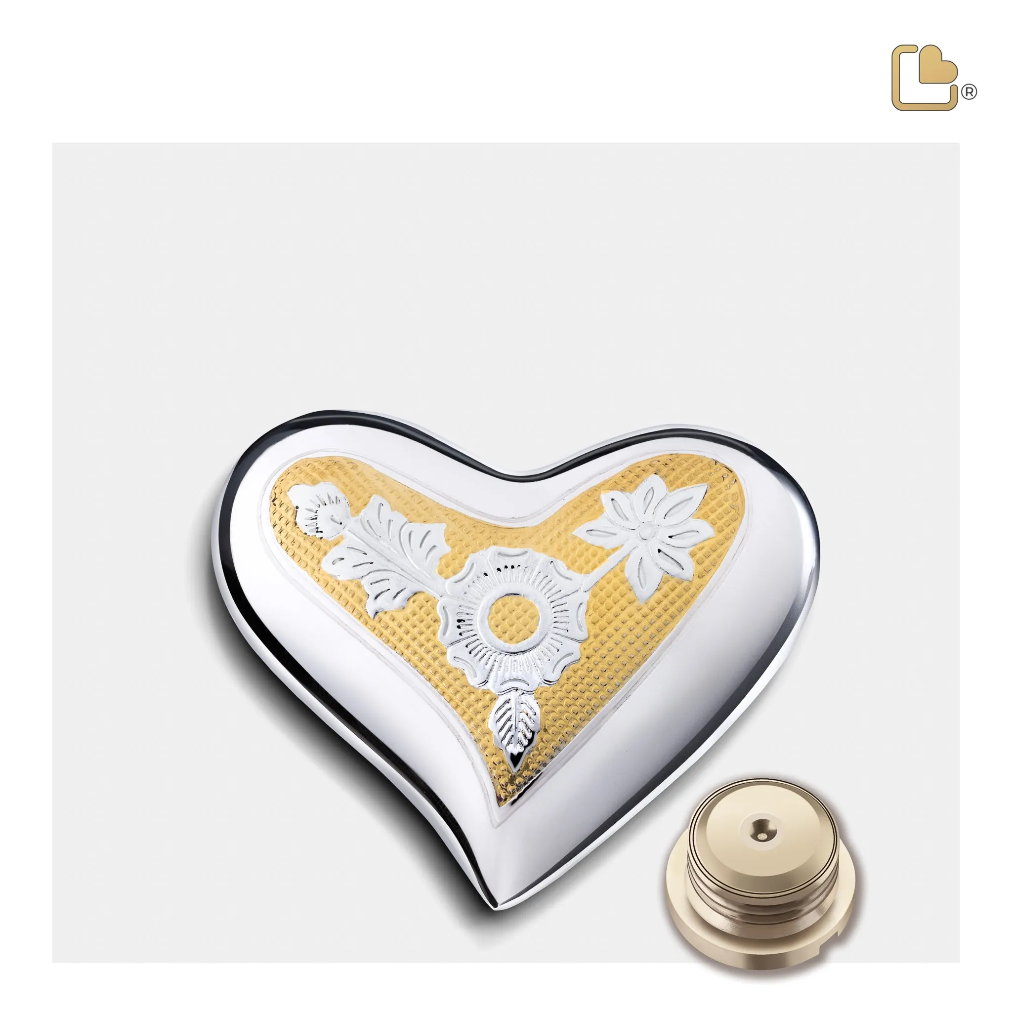 Heart Ornate Floral Cremation Urn - COMFORT by LoveUrns