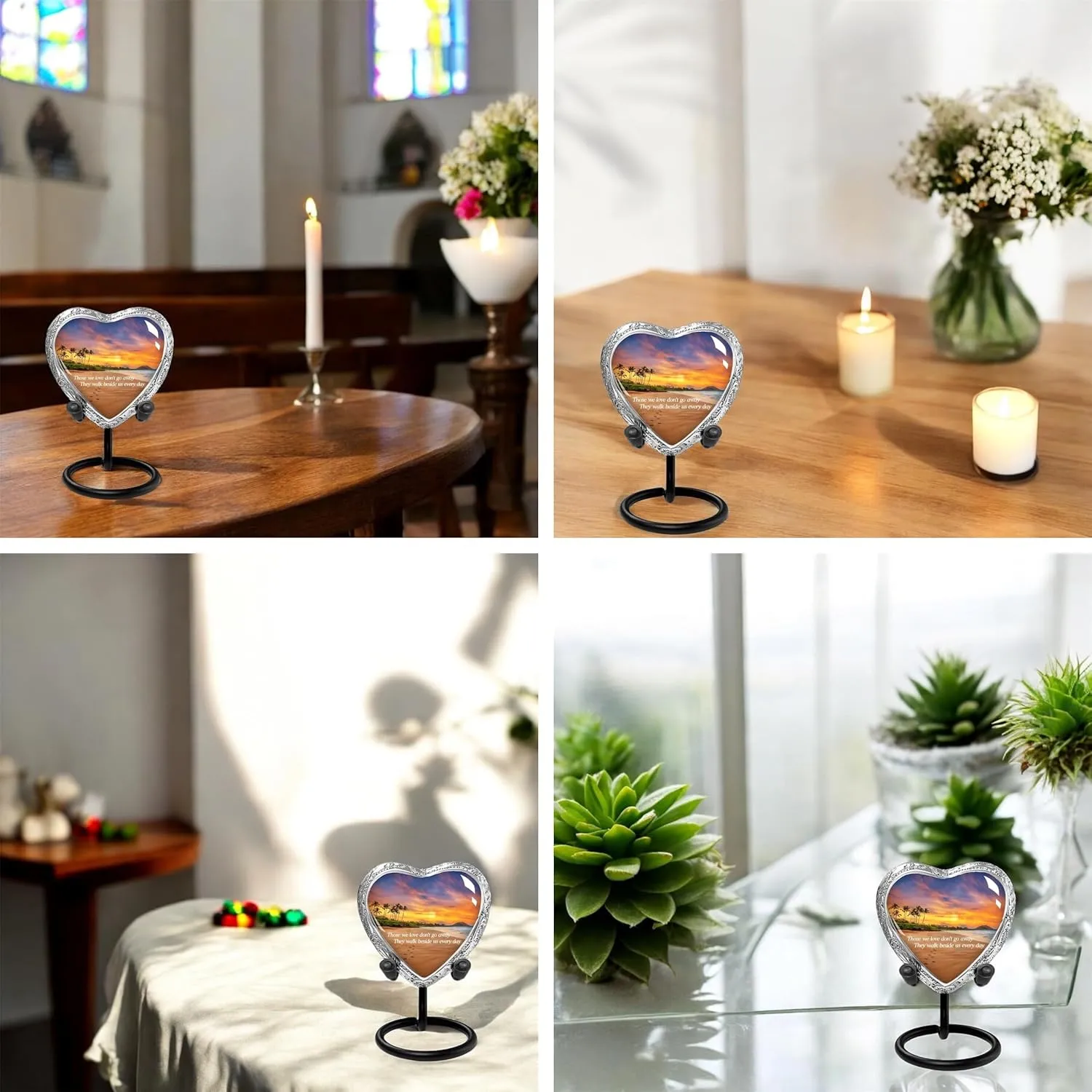 Heart Shaped Small Keepsake Cremation Urns for Human Ashes - Footprints