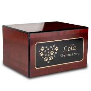 Heritage Cherry Heart Paws Large Pet Cremation Box Urn