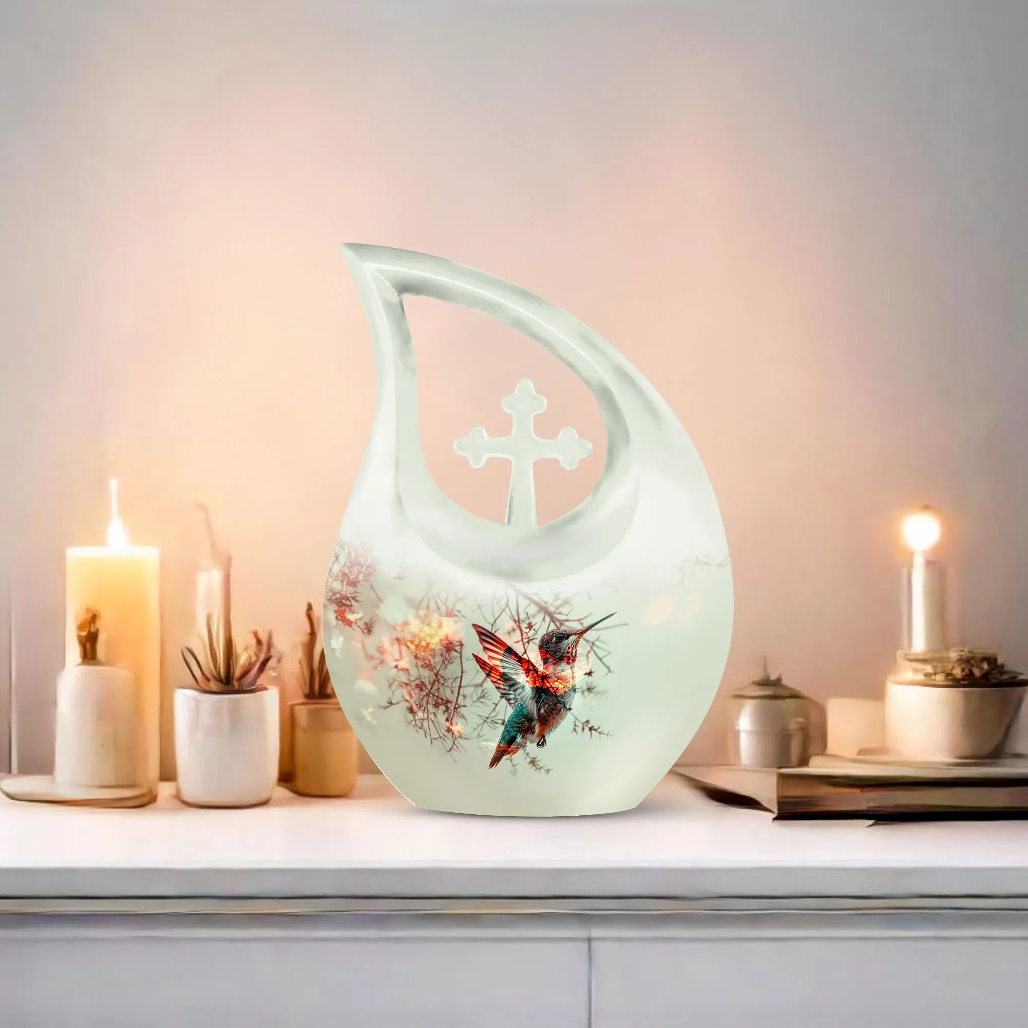 Humming Bird Tribute Urn For Ashes - Honourable Memory Metal Urn