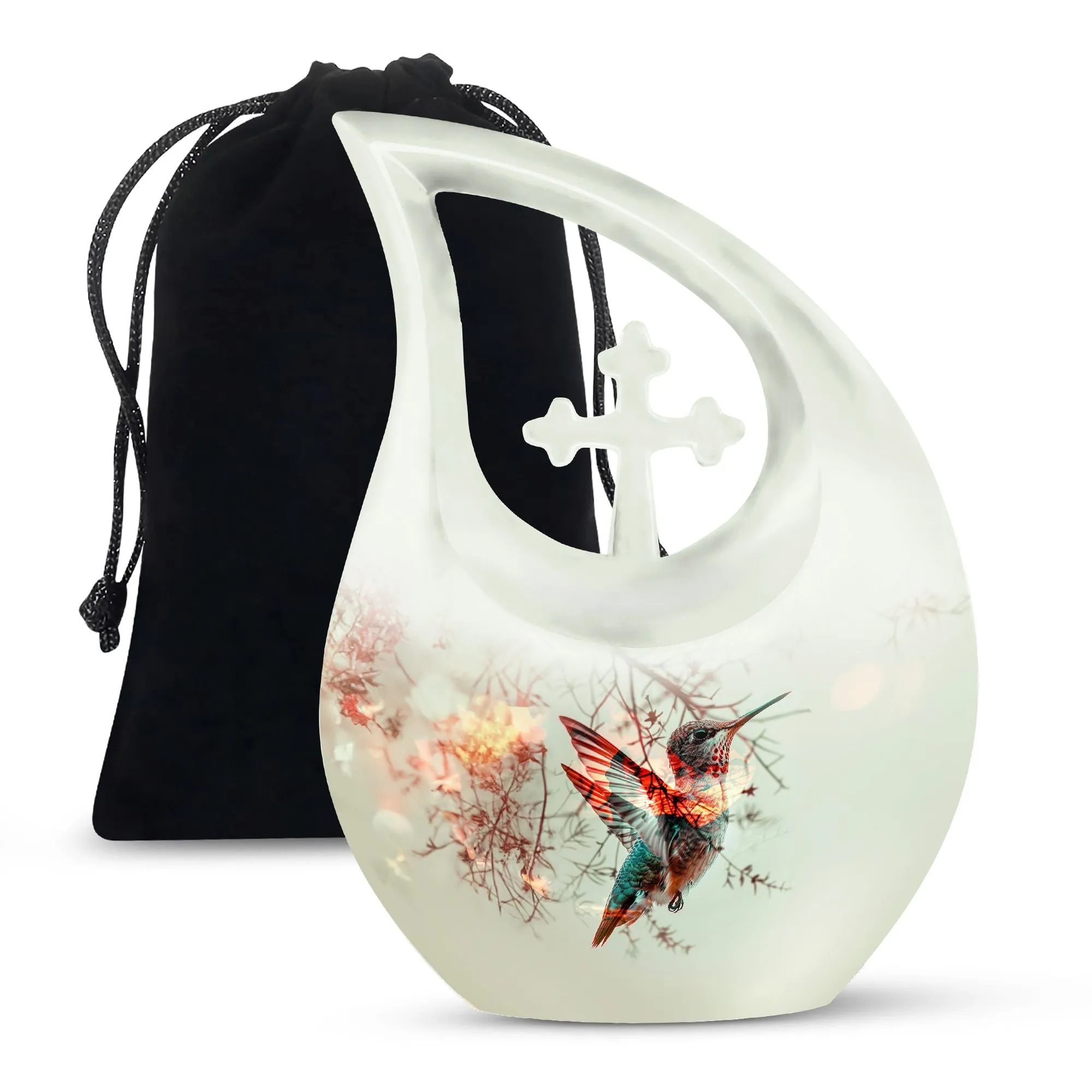 Humming Bird Tribute Urn For Ashes - Honourable Memory Metal Urn