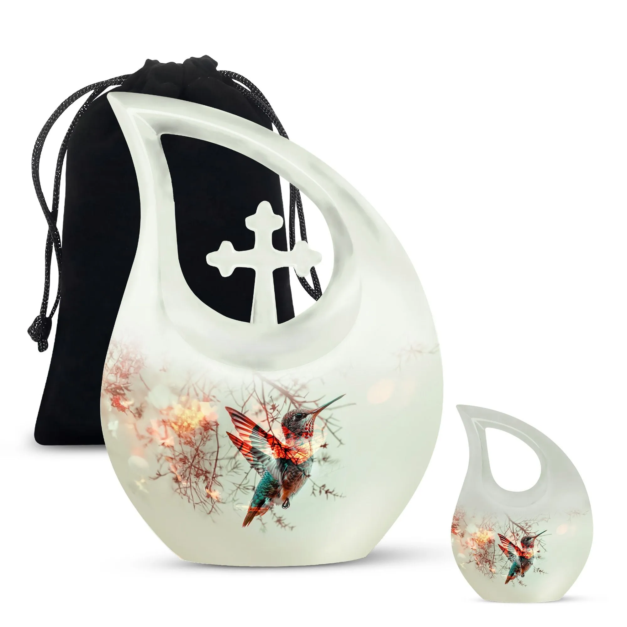 Humming Bird Tribute Urn For Ashes - Honourable Memory Metal Urn