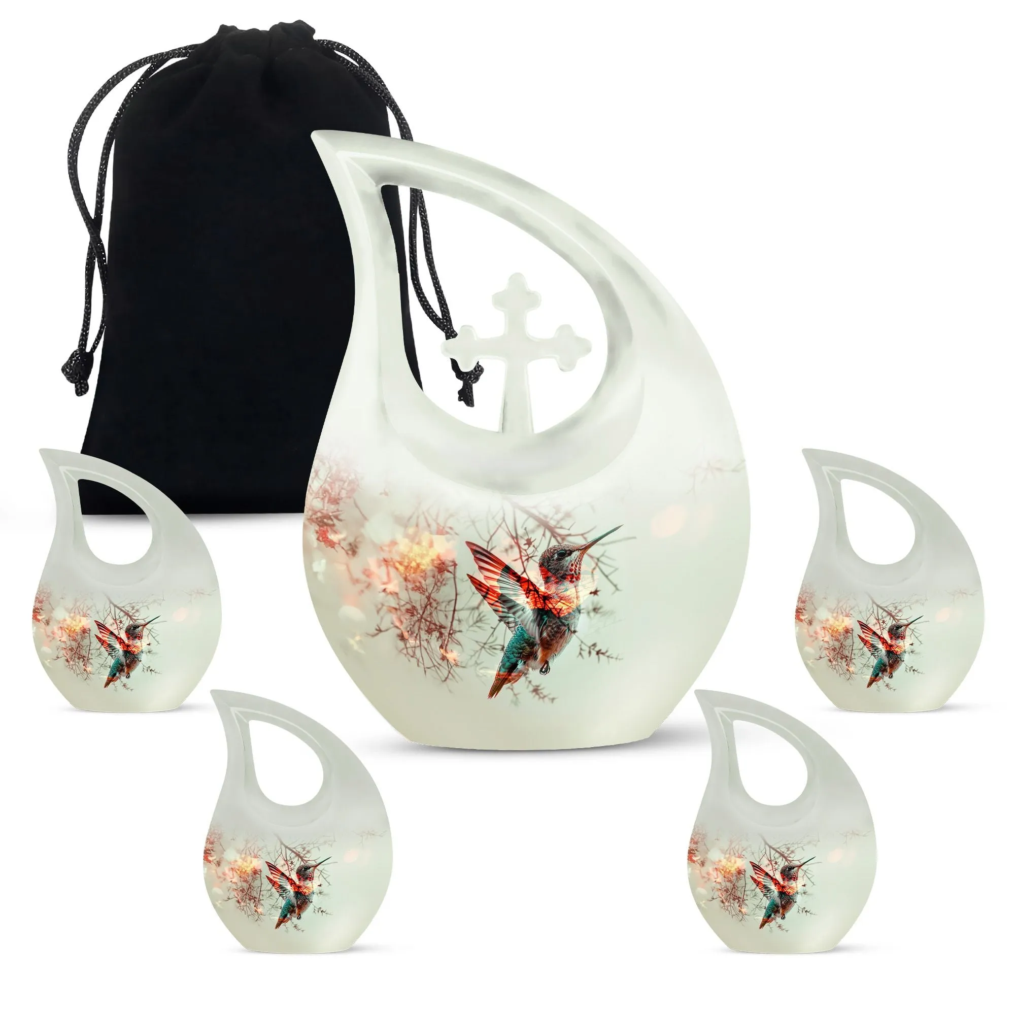 Humming Bird Tribute Urn For Ashes - Honourable Memory Metal Urn