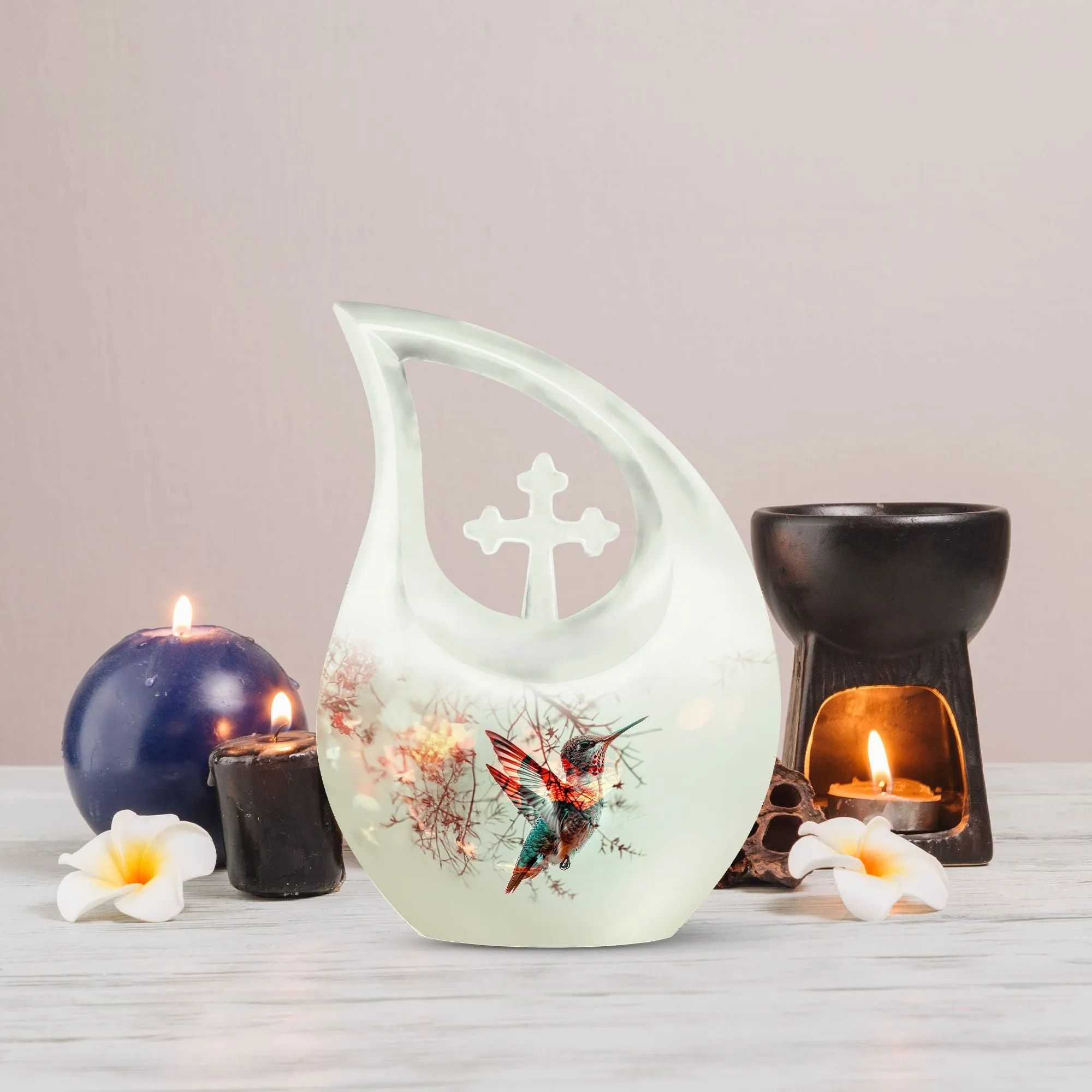 Humming Bird Tribute Urn For Ashes - Honourable Memory Metal Urn