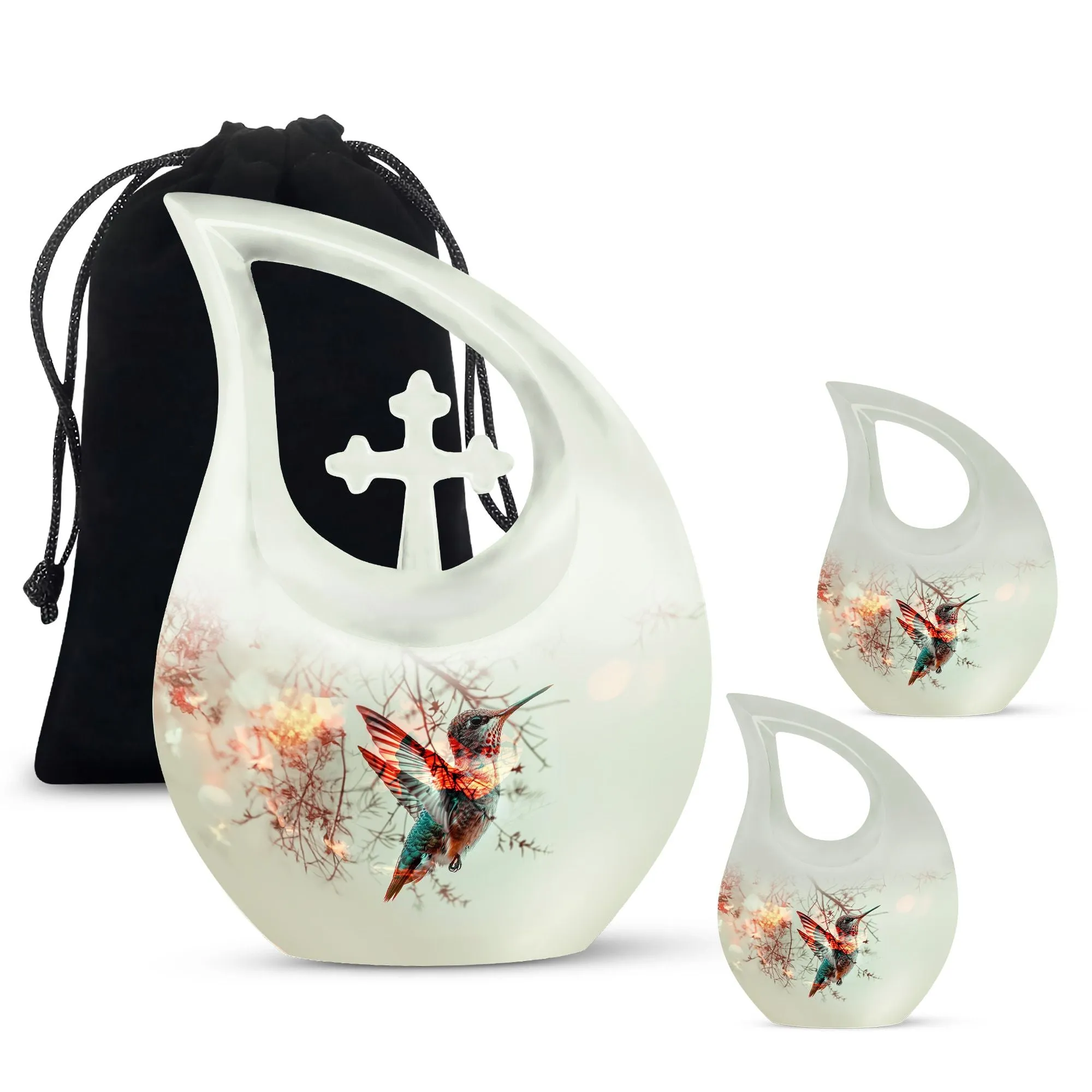 Humming Bird Tribute Urn For Ashes - Honourable Memory Metal Urn