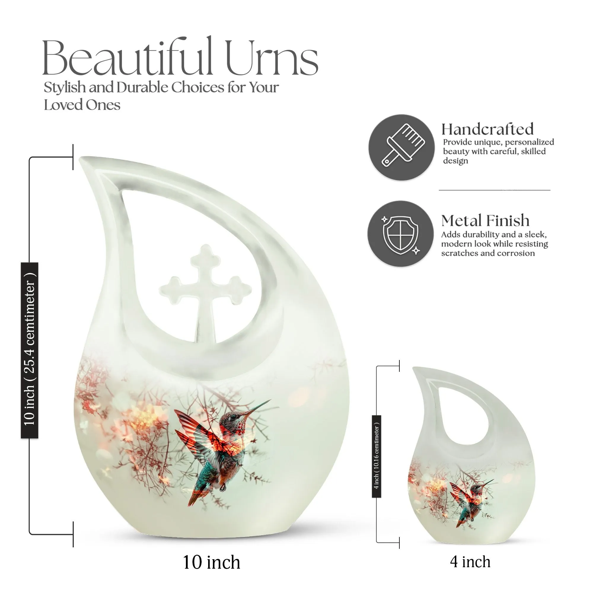 Humming Bird Tribute Urn For Ashes - Honourable Memory Metal Urn