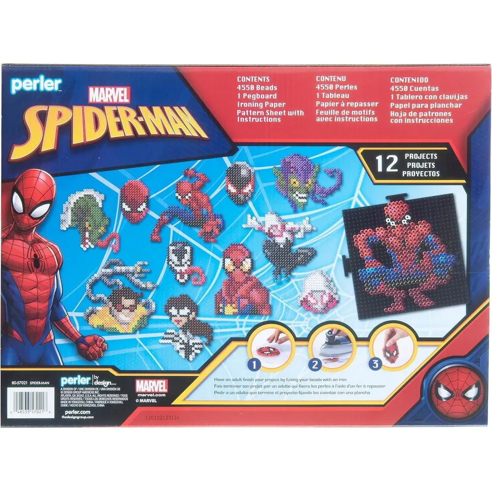 IG Design Group 80-57021 Perler Marvel's Spider-Man Deluxe Box Fused Bead Kit 4453 Pieces